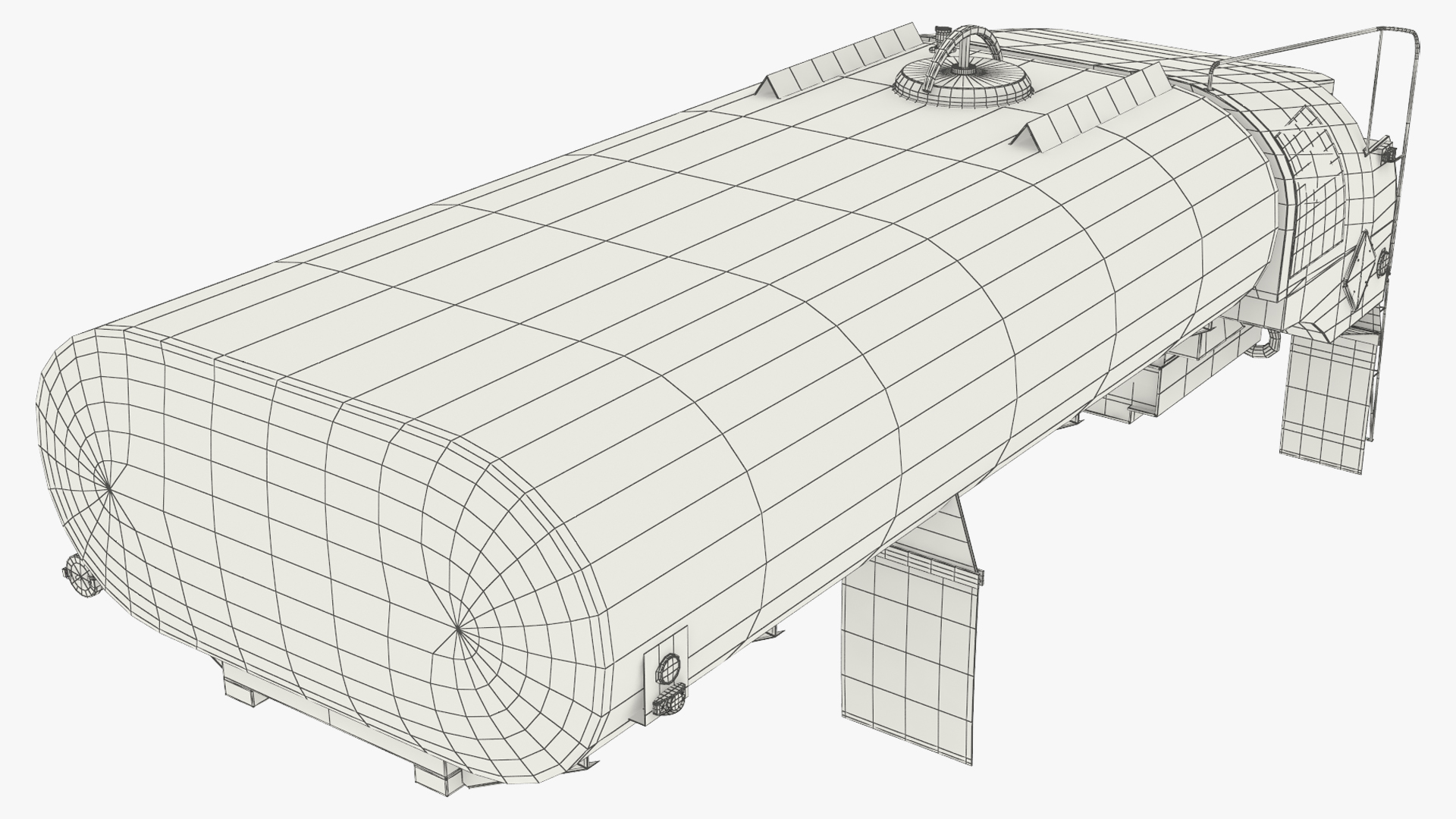 Military Fuel Tank Trailer with Ladder Simplified - view 6