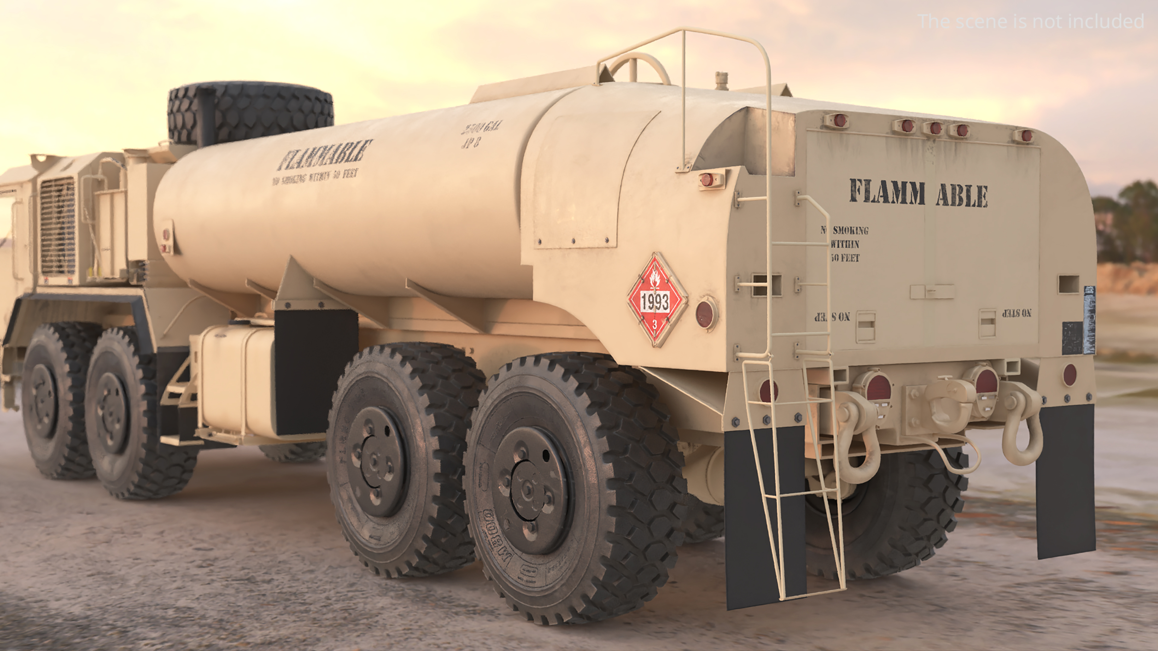 Military Fuel Tank Trailer with Ladder Simplified - view 2