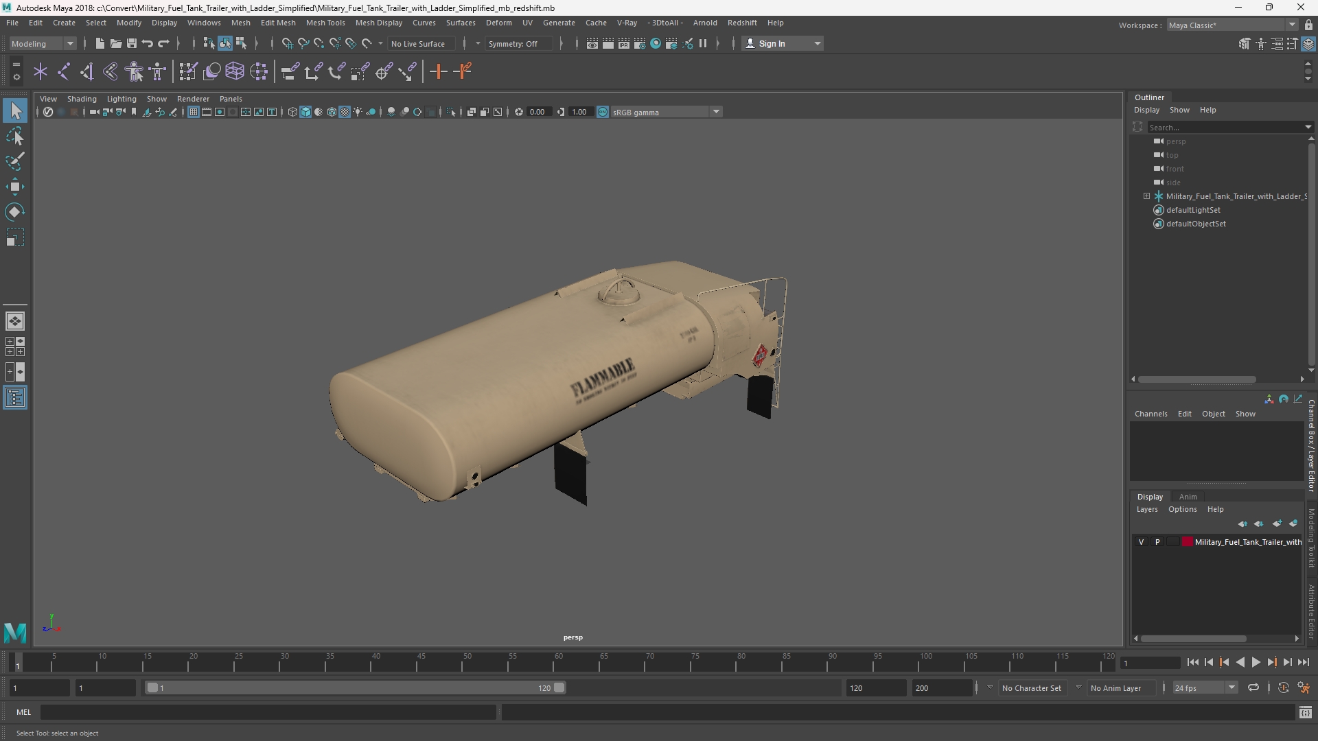 Military Fuel Tank Trailer with Ladder Simplified - view 11