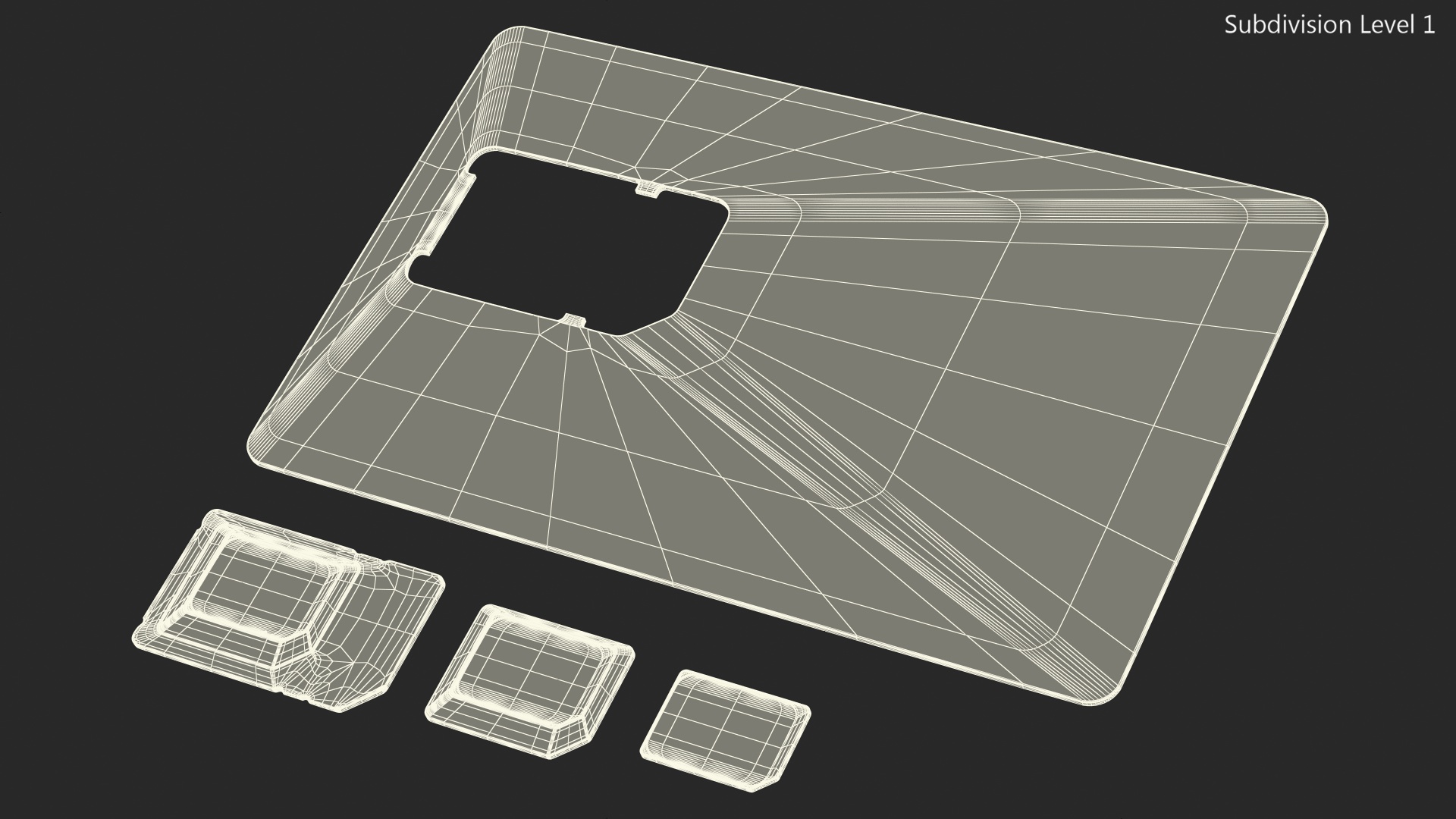 Sim Card Types Blue 3D model