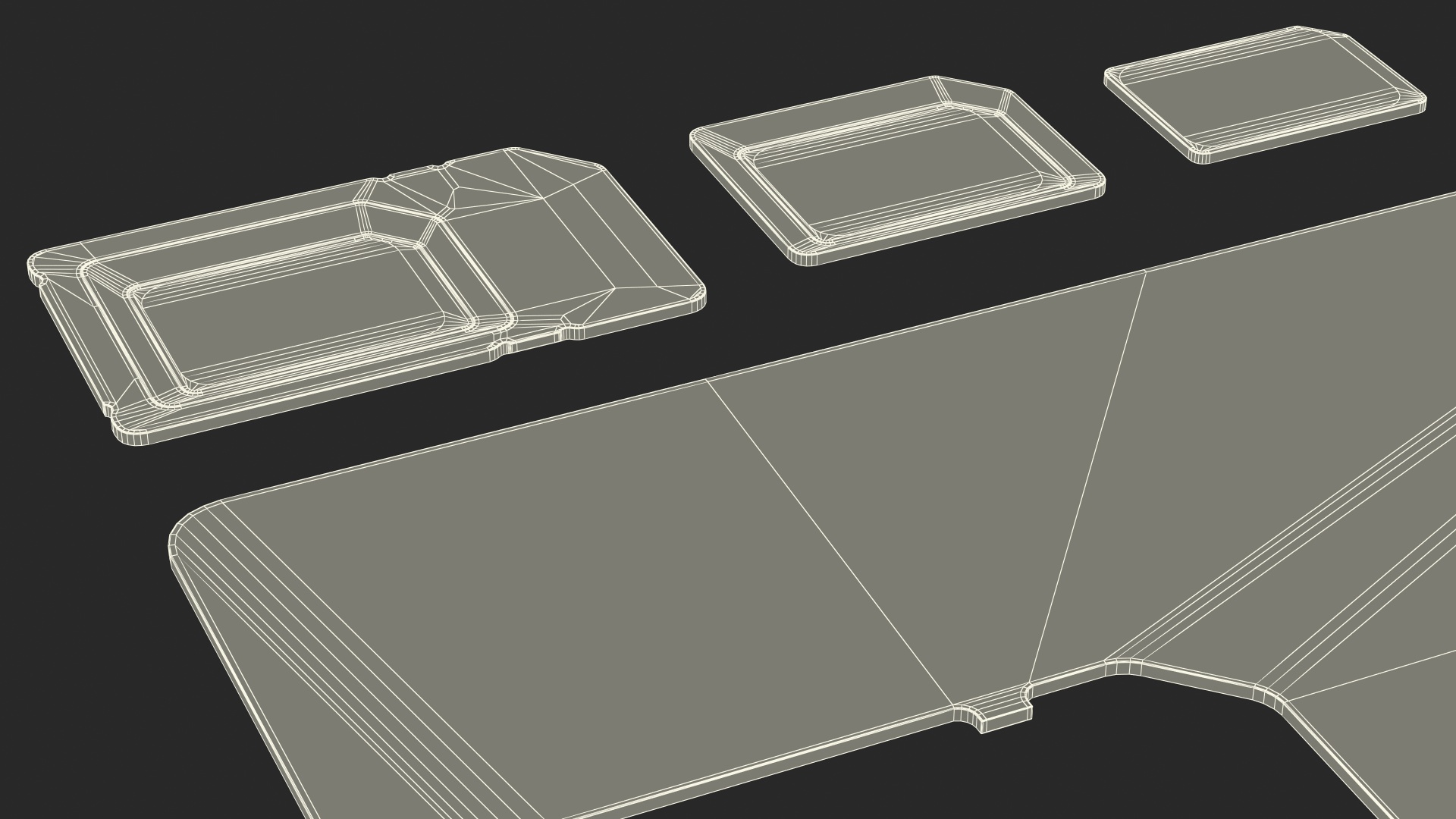 Sim Card Types Blue 3D model