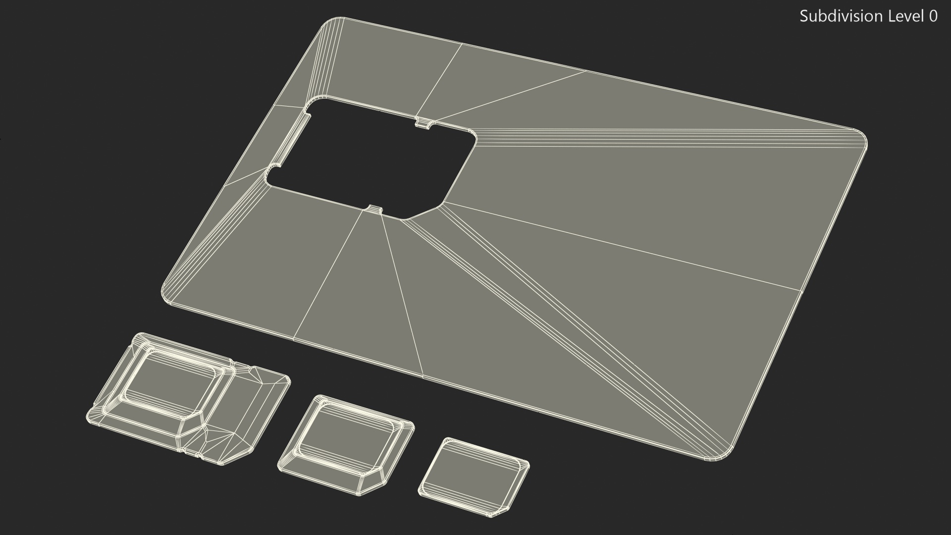 Sim Card Types Blue 3D model