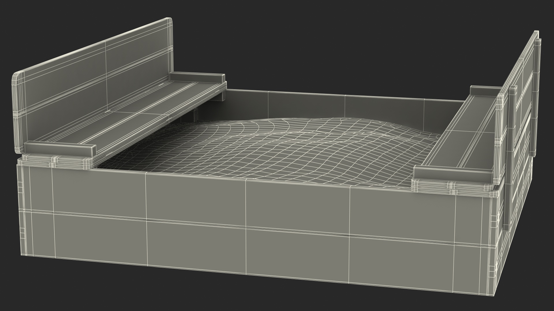 3D Wooden Sandpit with Bench Seats