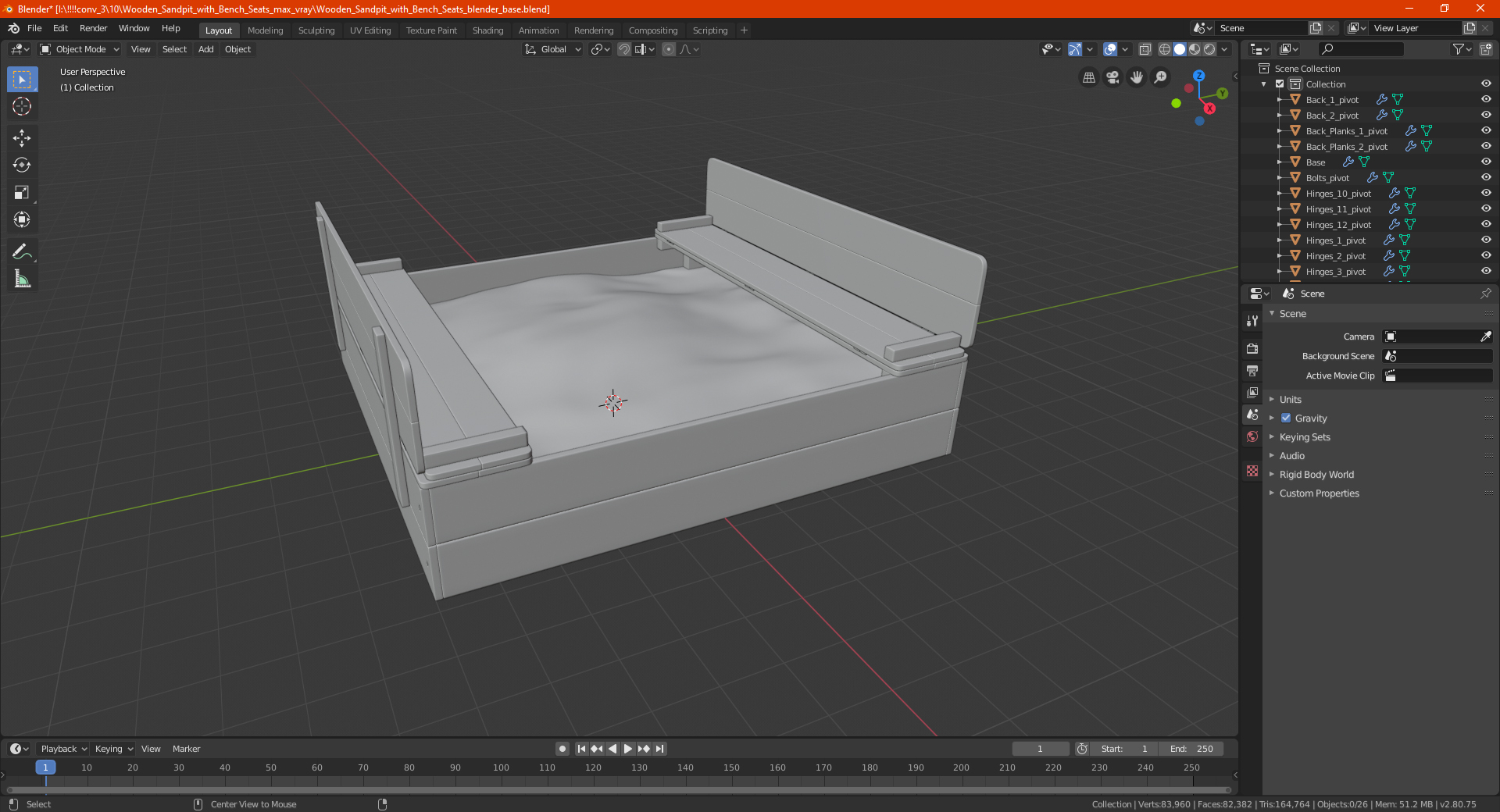 3D Wooden Sandpit with Bench Seats