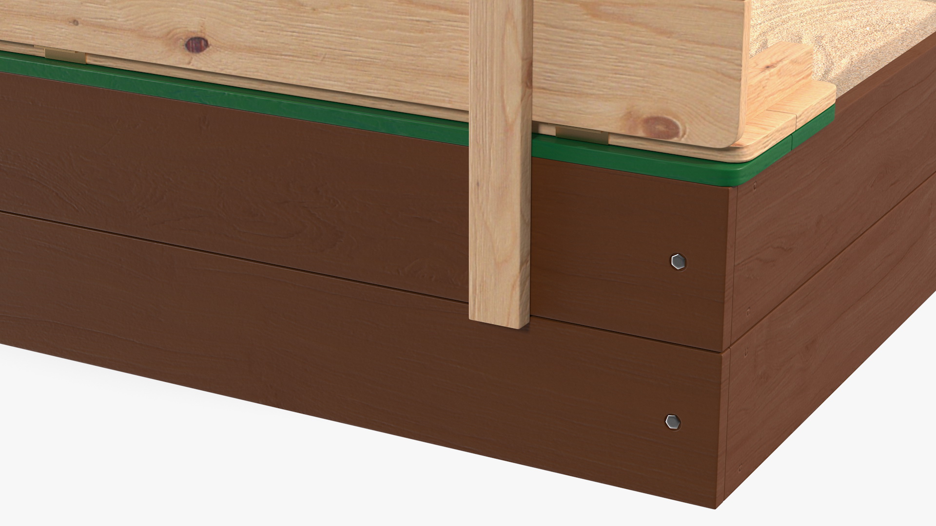 3D Wooden Sandpit with Bench Seats
