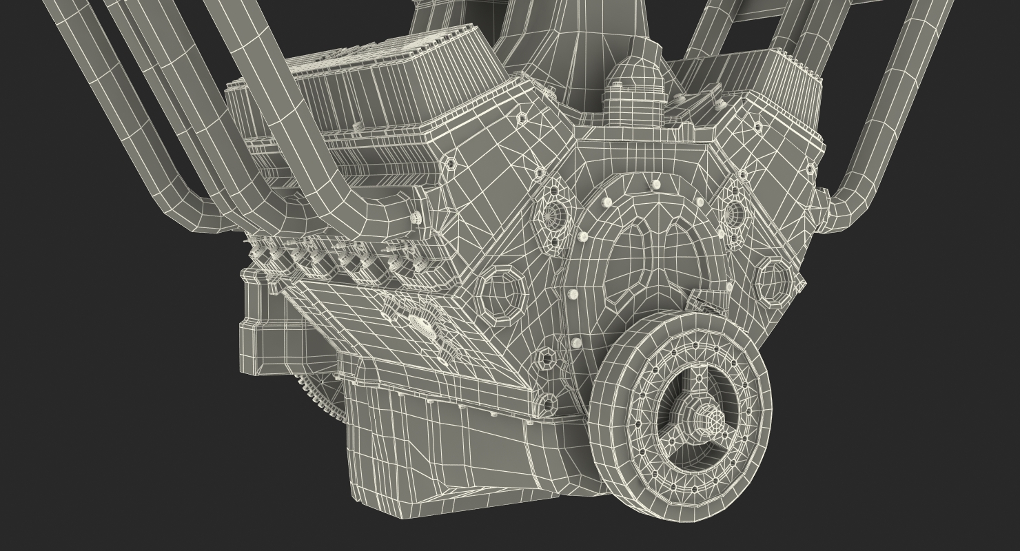 Hot Rod V8 Engine 3D