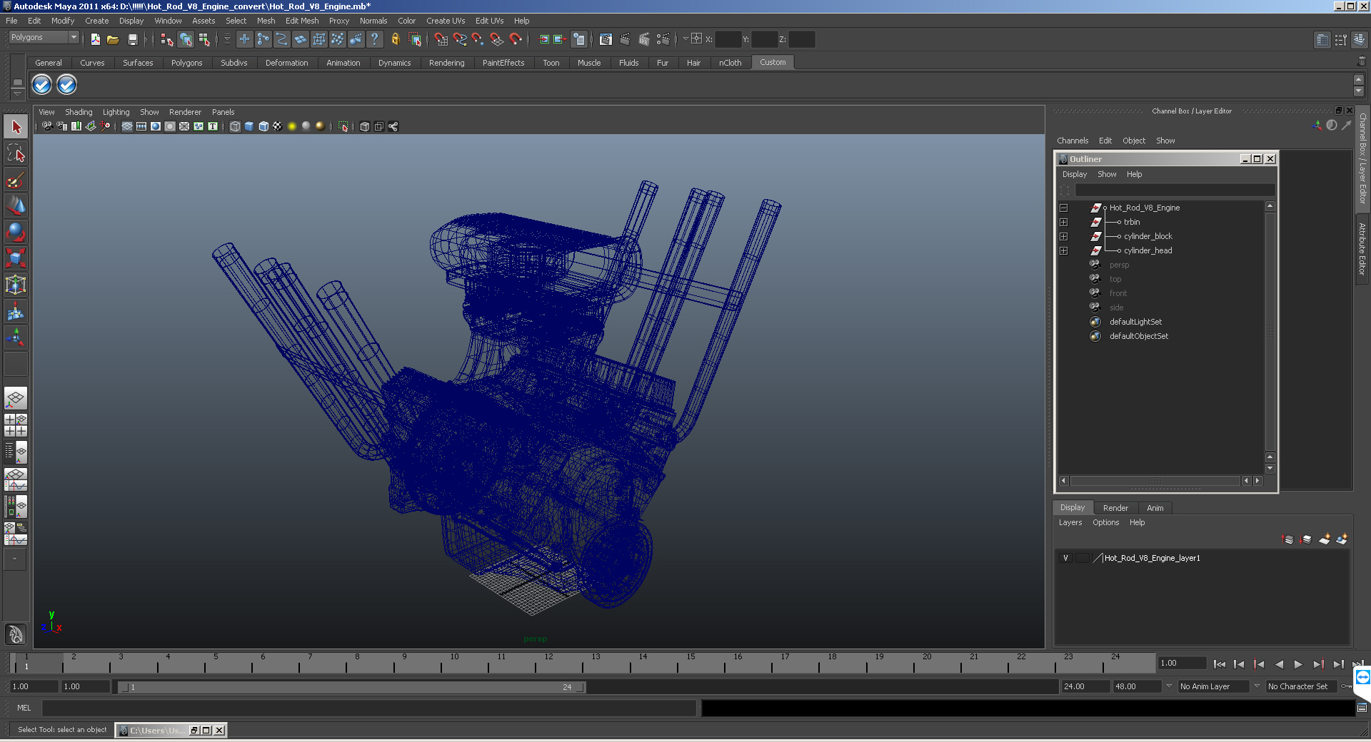 Hot Rod V8 Engine 3D