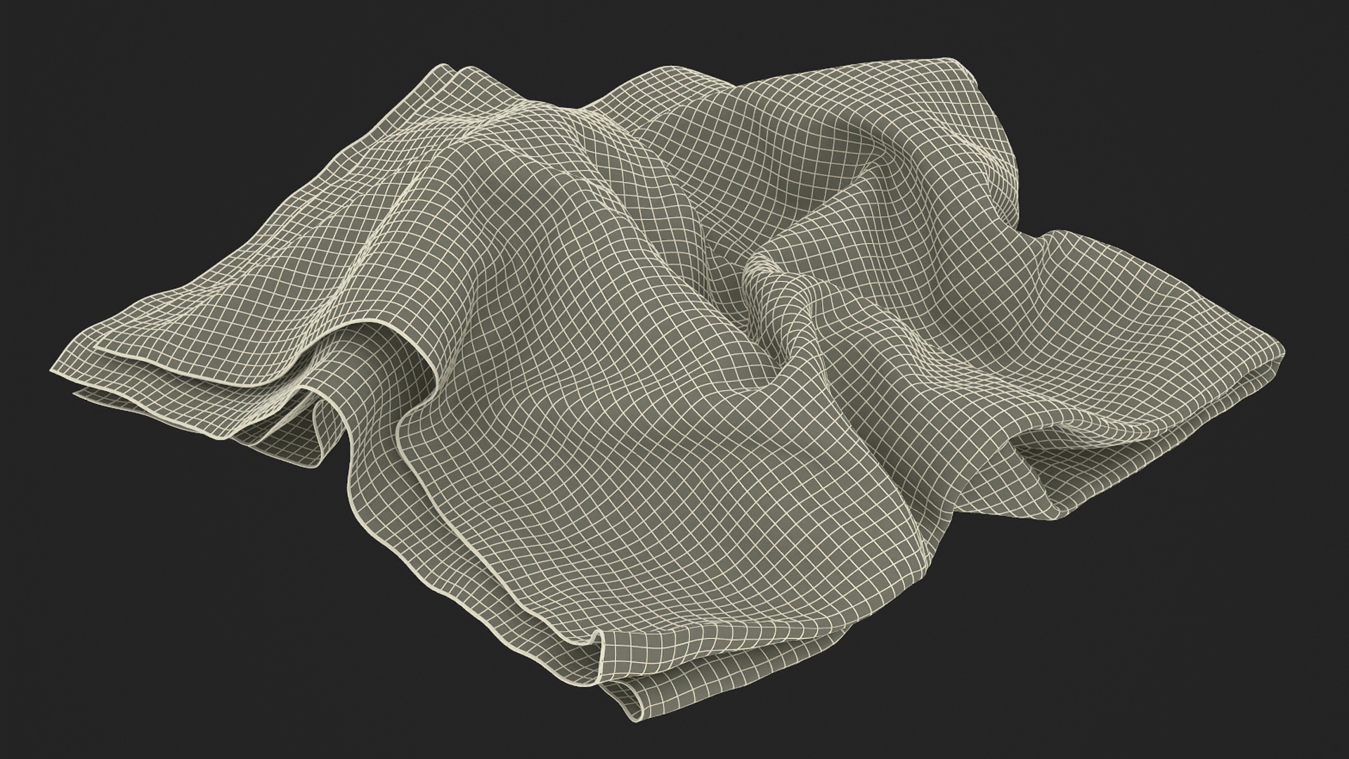 3D model Napkin Crumpled Unfolded Dirty