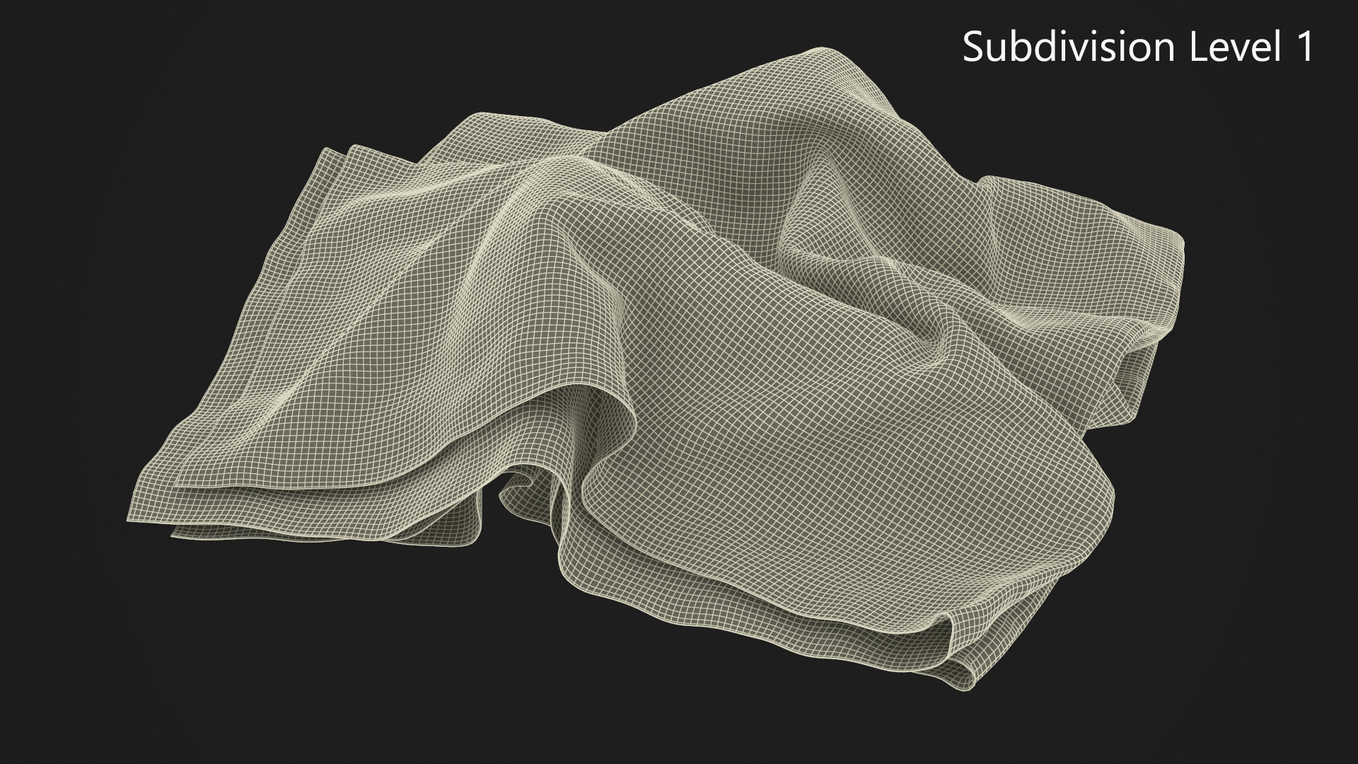 3D model Napkin Crumpled Unfolded Dirty
