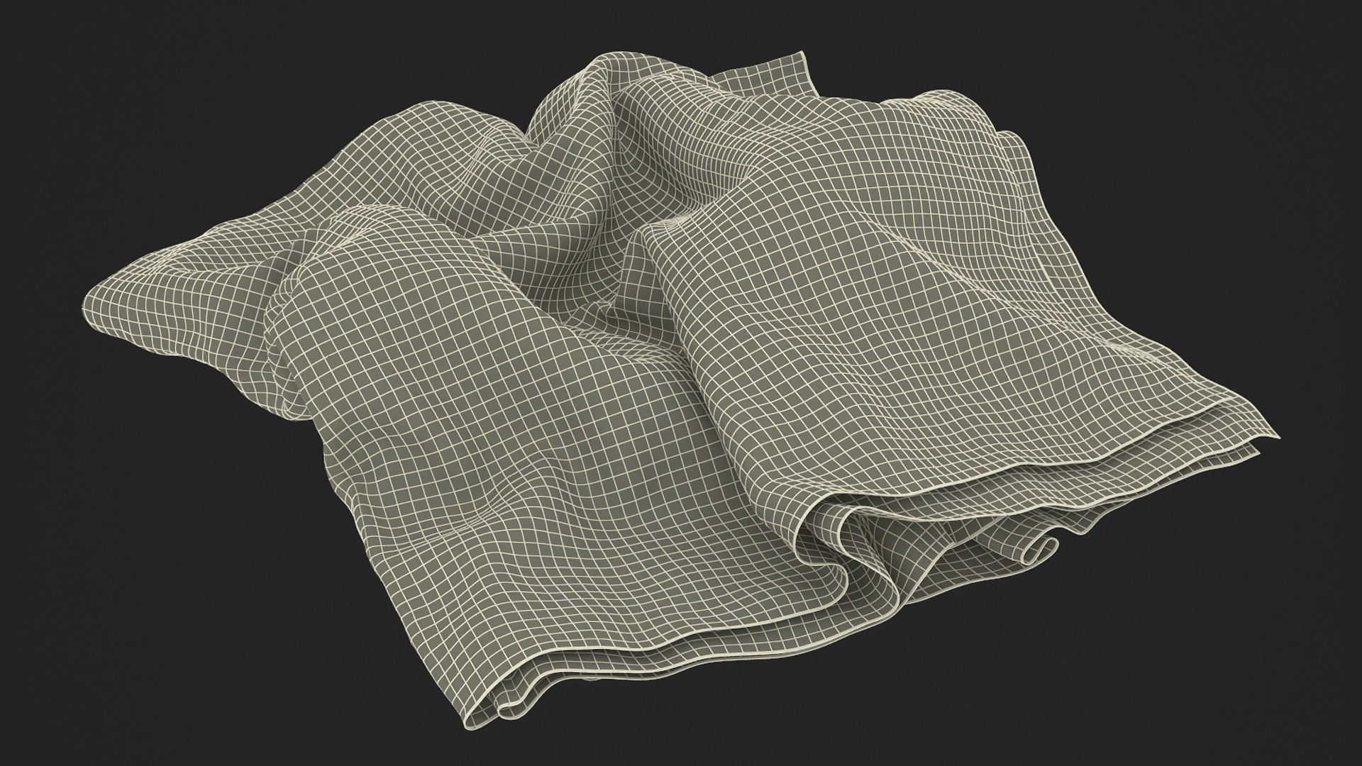 3D model Napkin Crumpled Unfolded Dirty