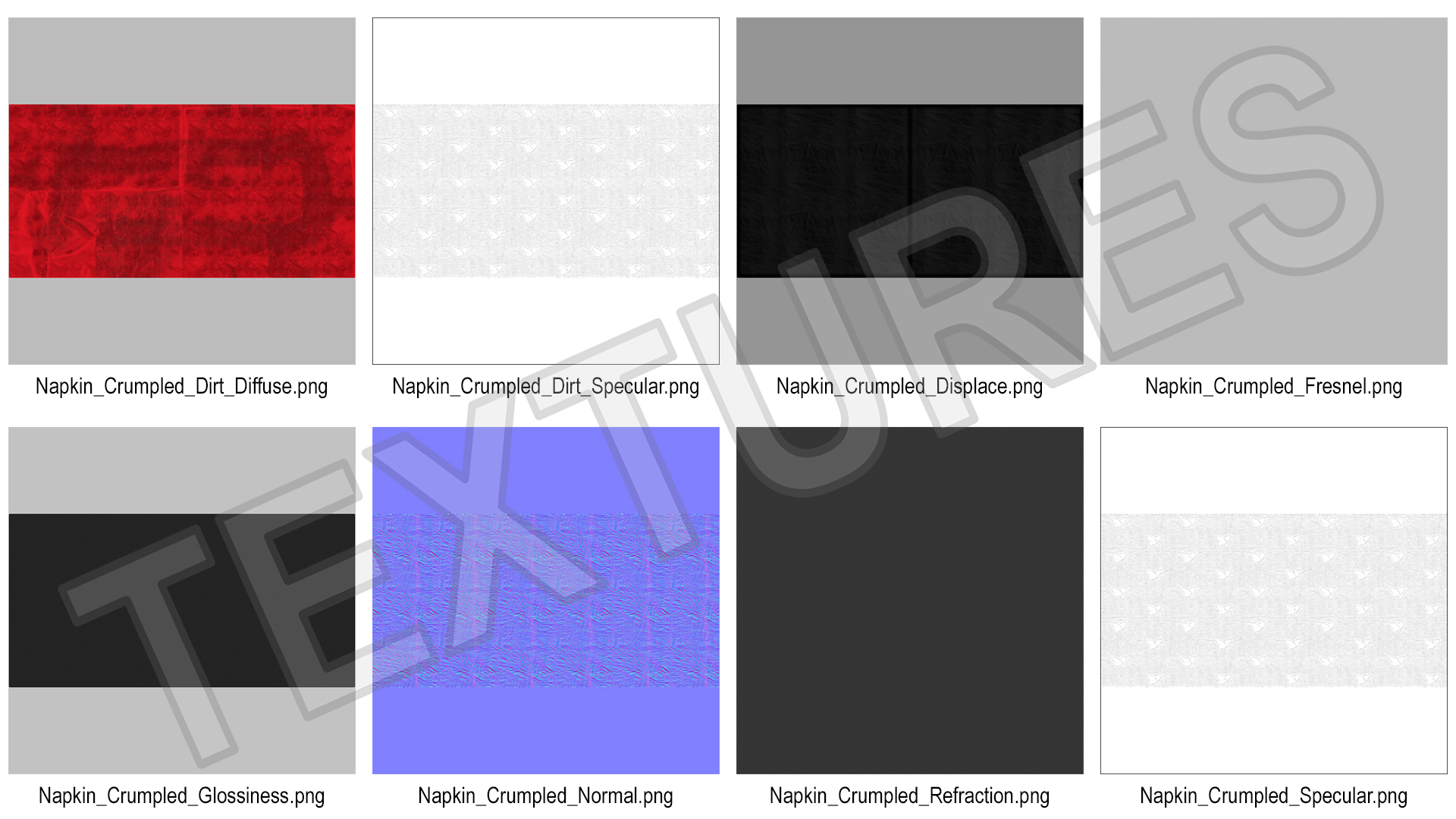 3D model Napkin Crumpled Unfolded Dirty