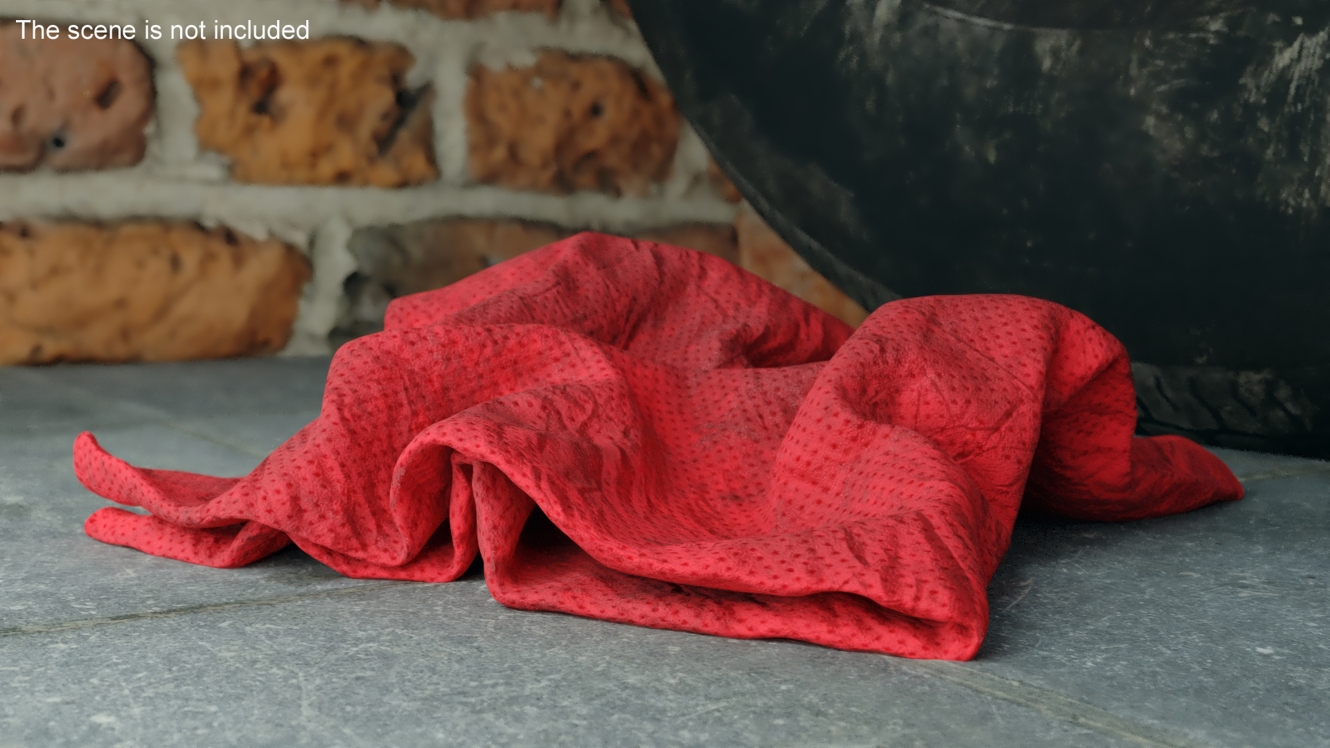 3D model Napkin Crumpled Unfolded Dirty