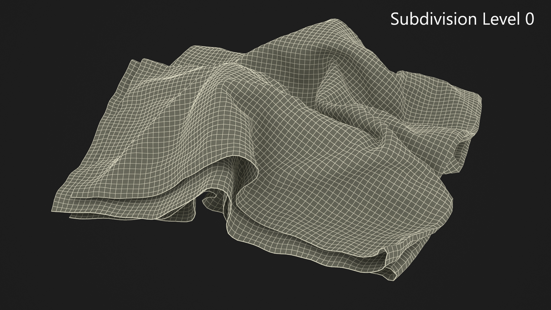 3D model Napkin Crumpled Unfolded Dirty