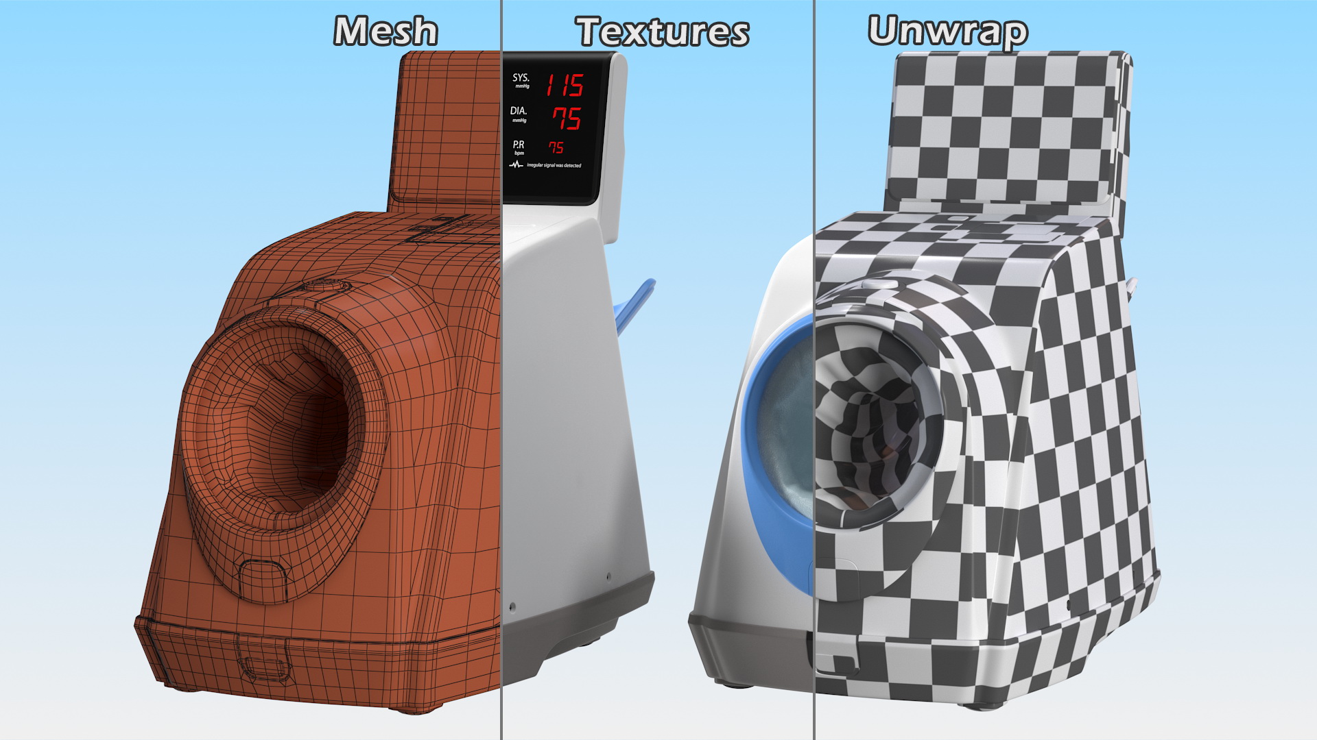 3D Kiosk Type Automatic Blood Pressure Monitor model