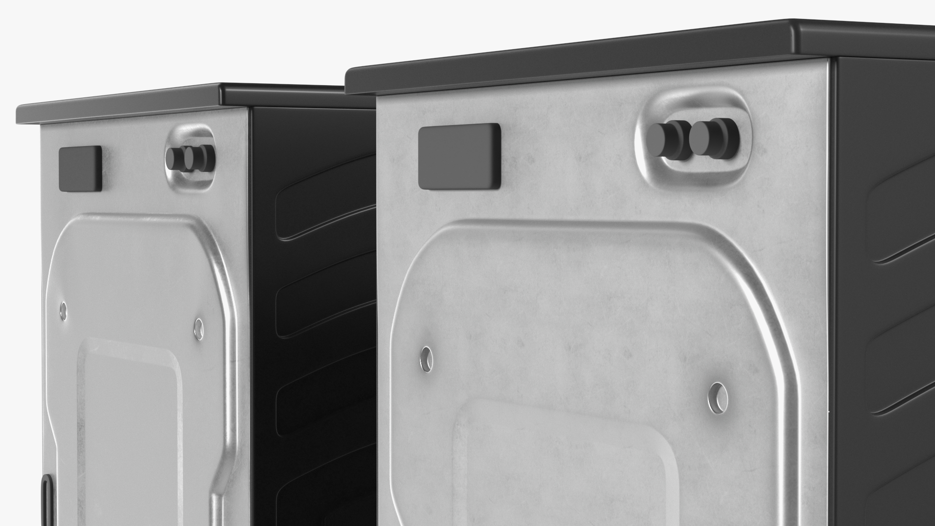Profile Washer and Dryer Set Black 3D model