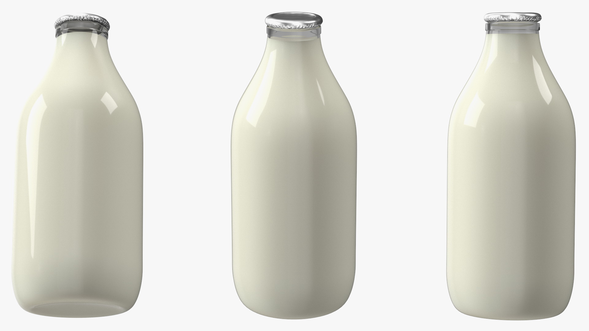 Whole Milk Bottles with Foil Top in Carrying Case 3D model