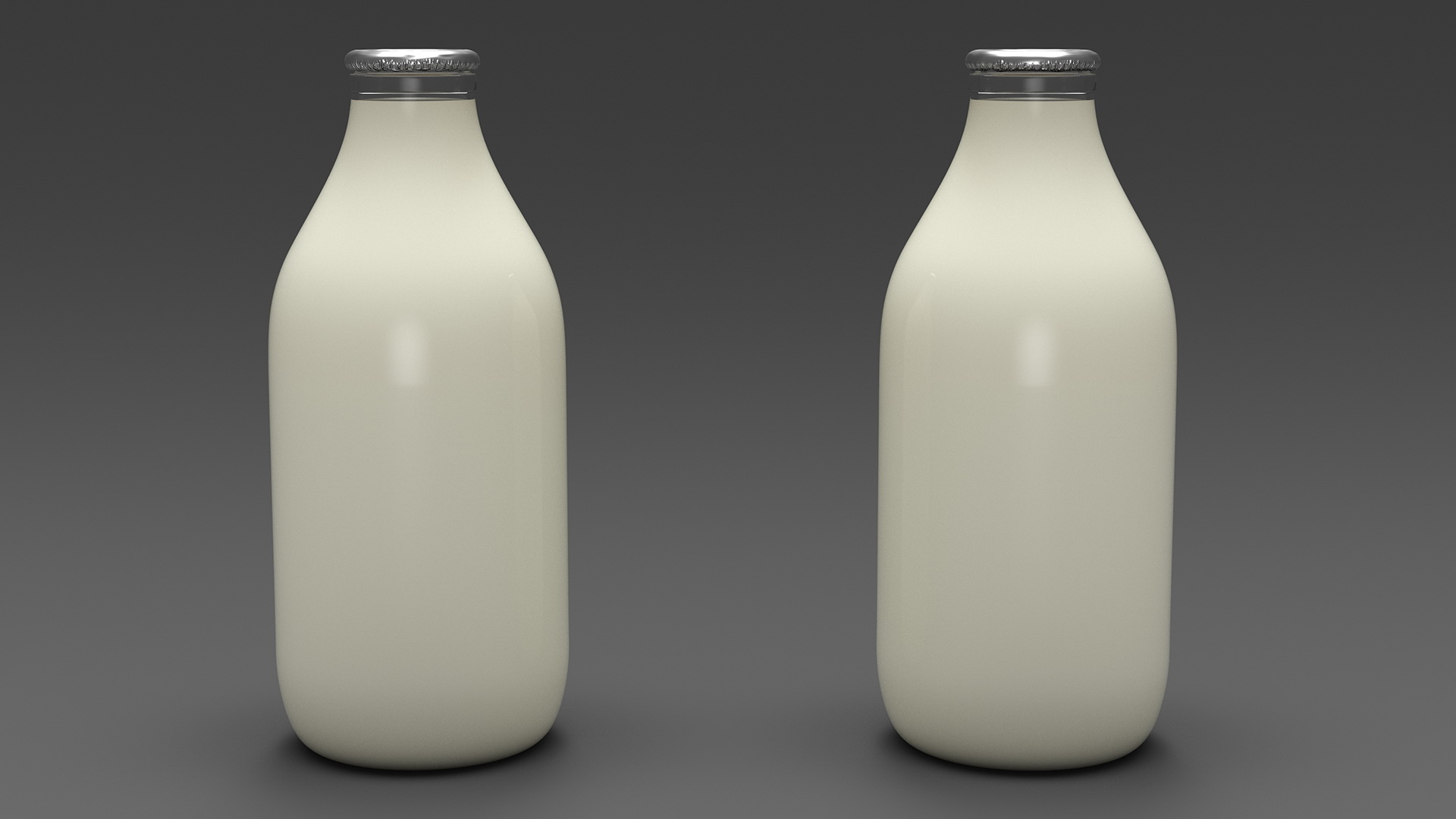 Whole Milk Bottles with Foil Top in Carrying Case 3D model