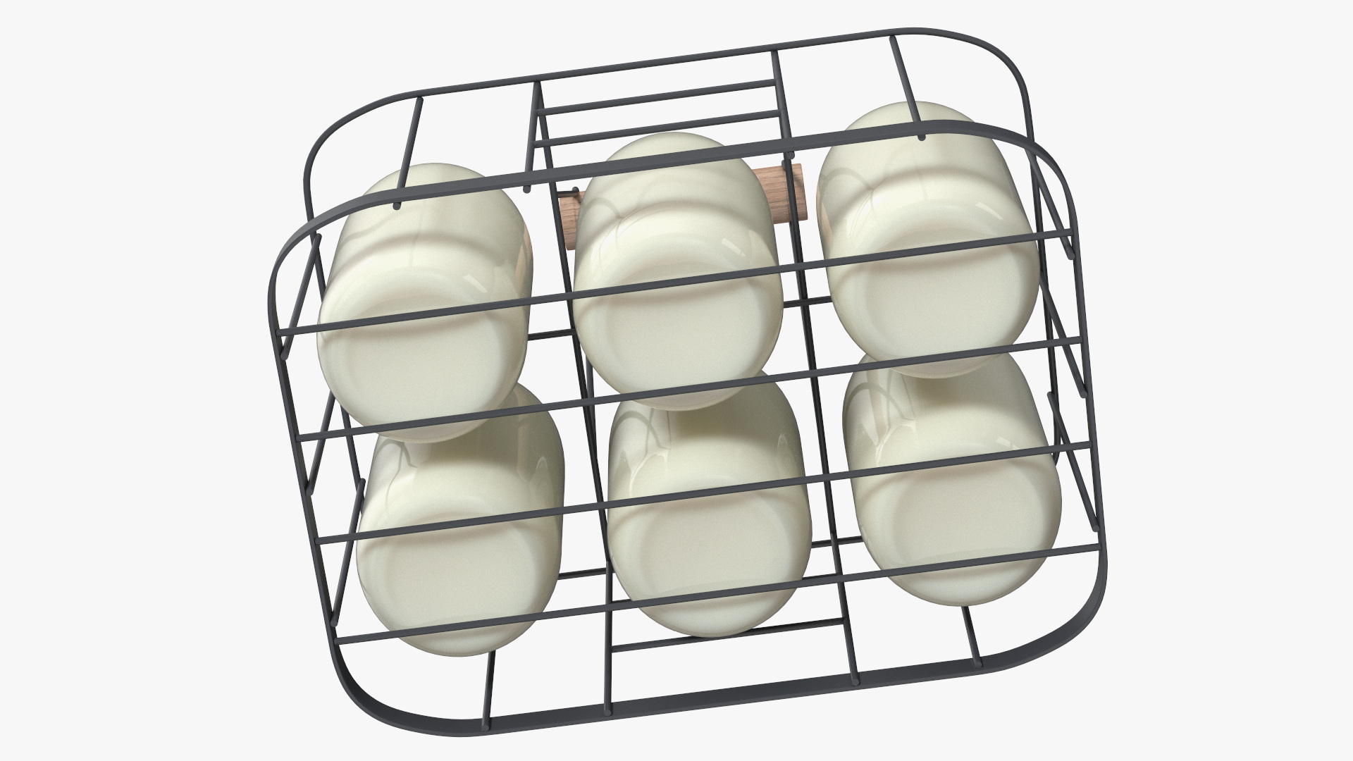 Whole Milk Bottles with Foil Top in Carrying Case 3D model