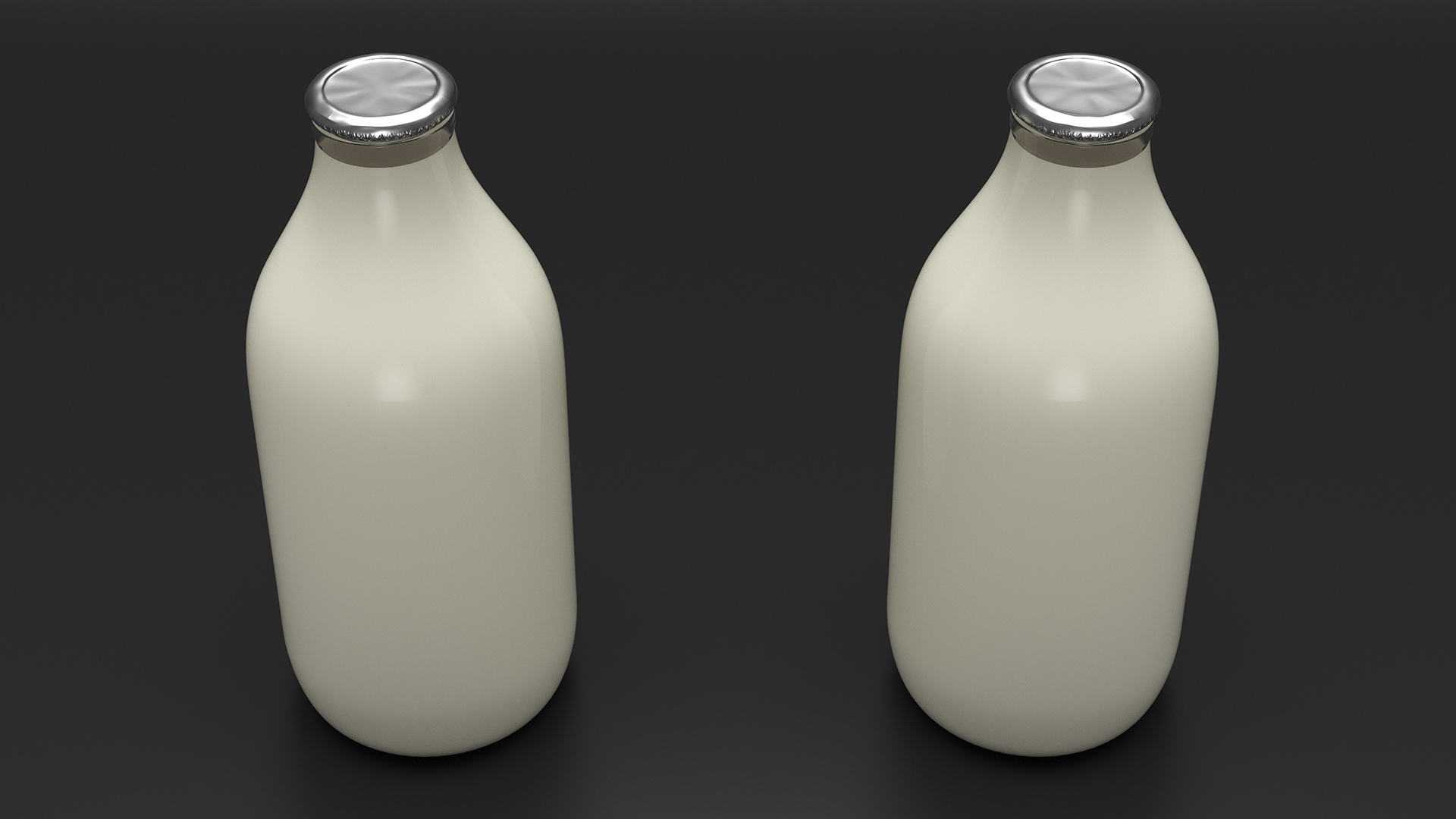 Whole Milk Bottles with Foil Top in Carrying Case 3D model