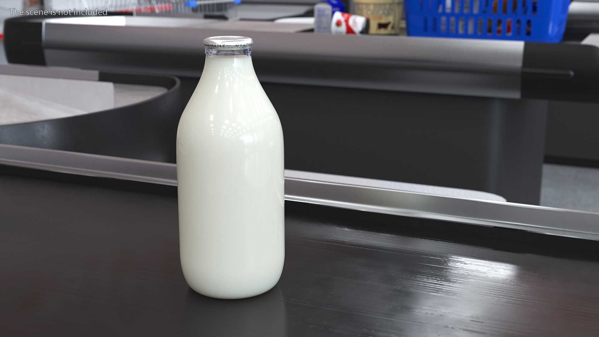 Whole Milk Bottles with Foil Top in Carrying Case 3D model