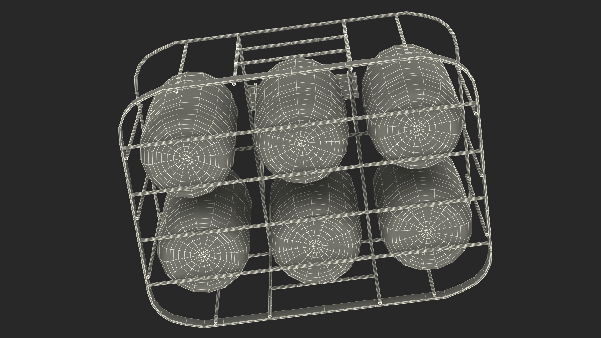 Whole Milk Bottles with Foil Top in Carrying Case 3D model
