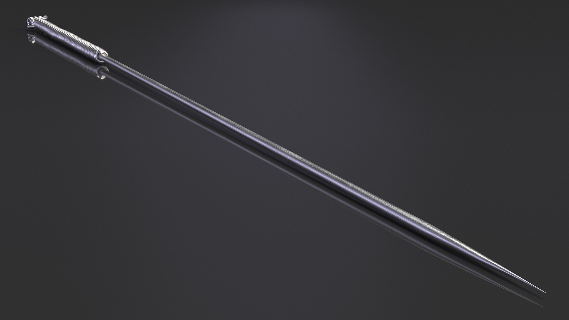 3D model Long Acupuncture Needle Silver