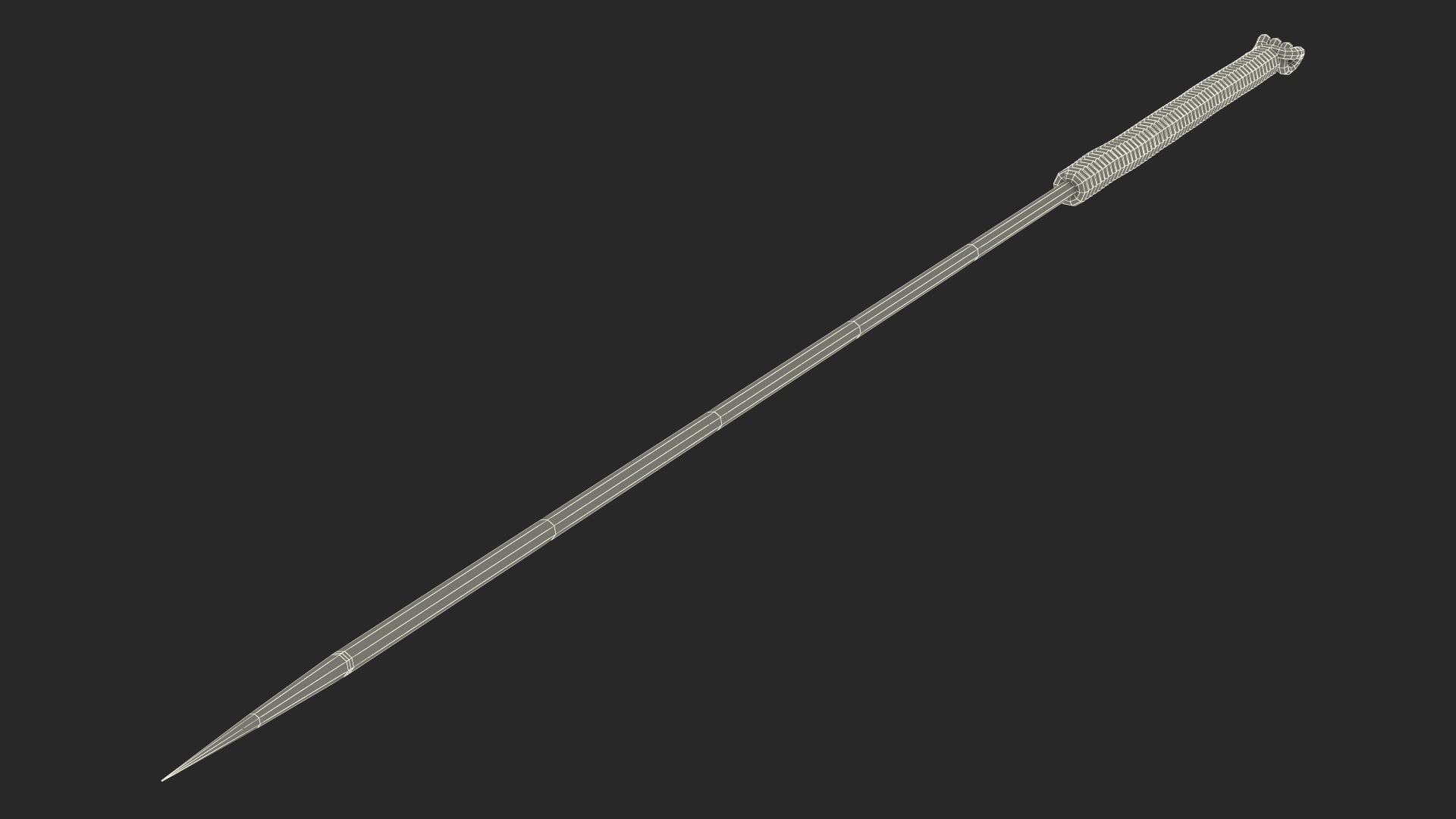 3D model Long Acupuncture Needle Silver