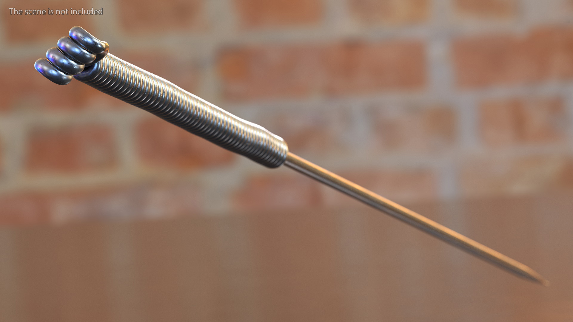 3D model Long Acupuncture Needle Silver
