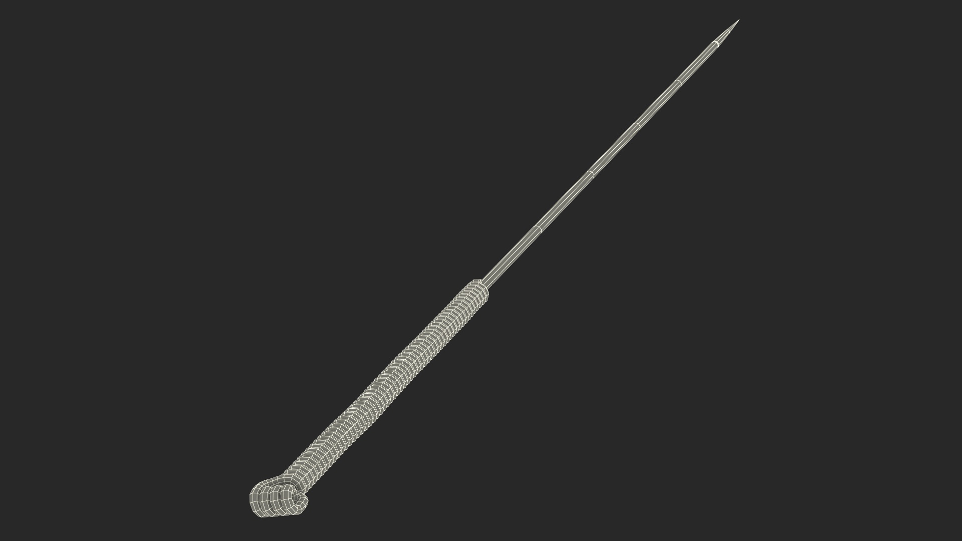 3D model Long Acupuncture Needle Silver