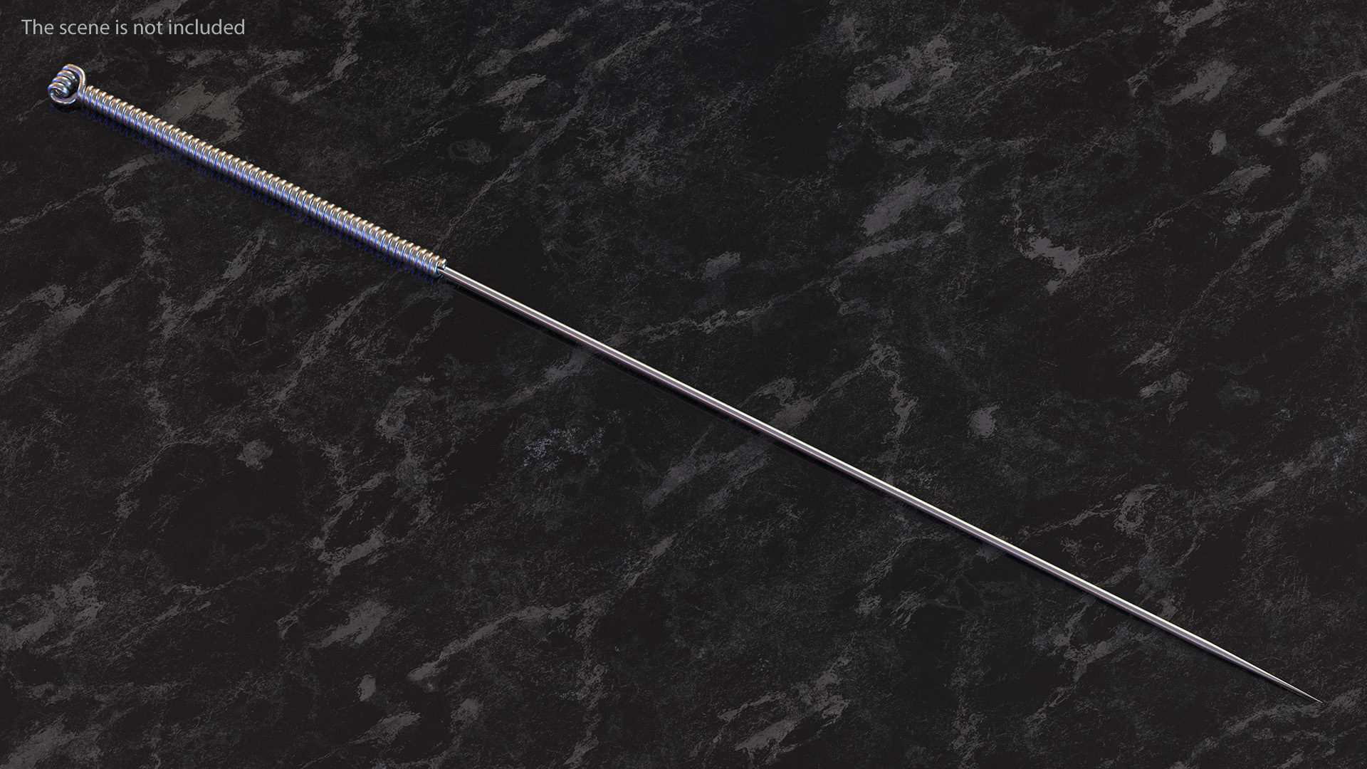 3D model Long Acupuncture Needle Silver