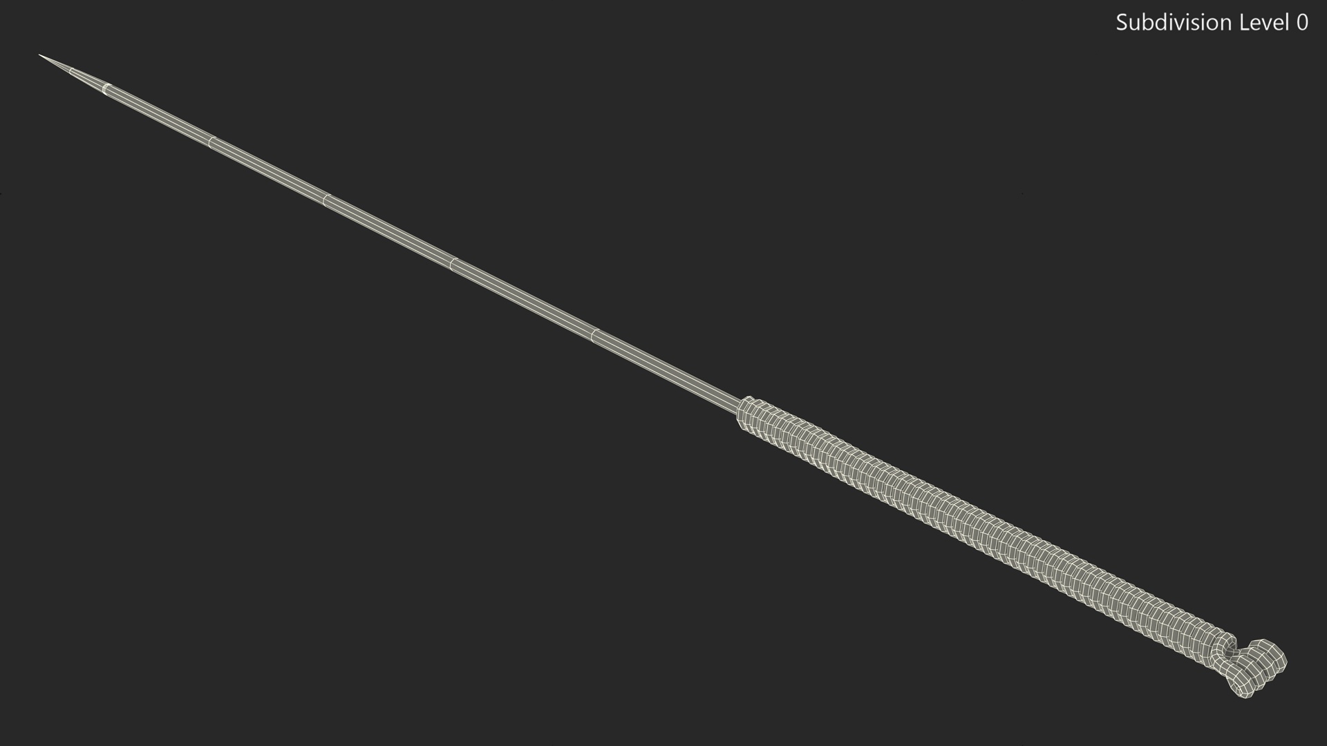 3D model Long Acupuncture Needle Silver