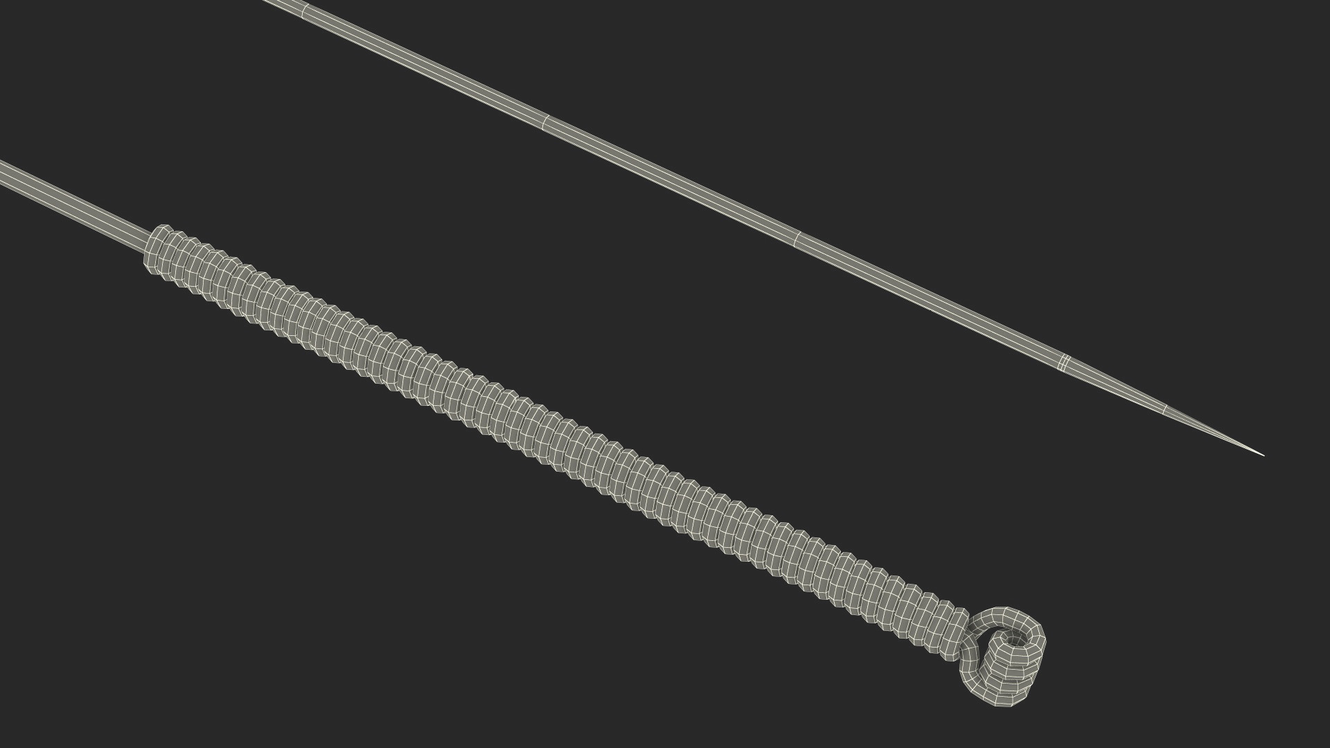3D model Long Acupuncture Needle Silver
