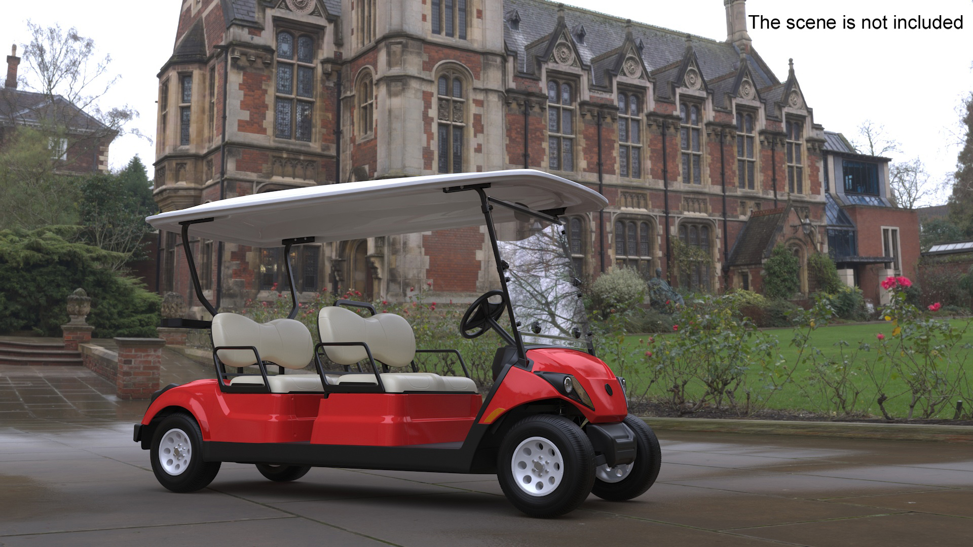 3D Four Seat Electric Car Yamaha Red model