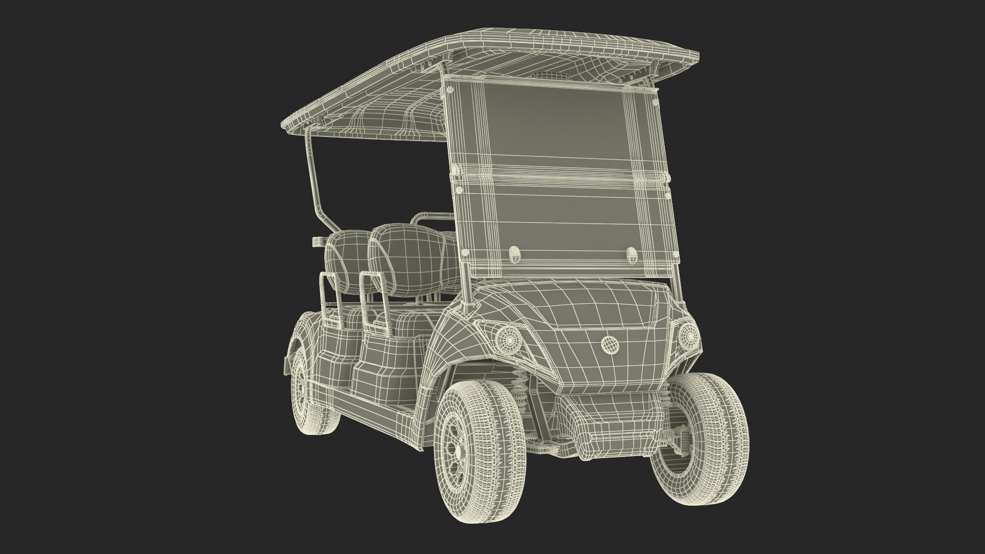 3D Four Seat Electric Car Yamaha Red model