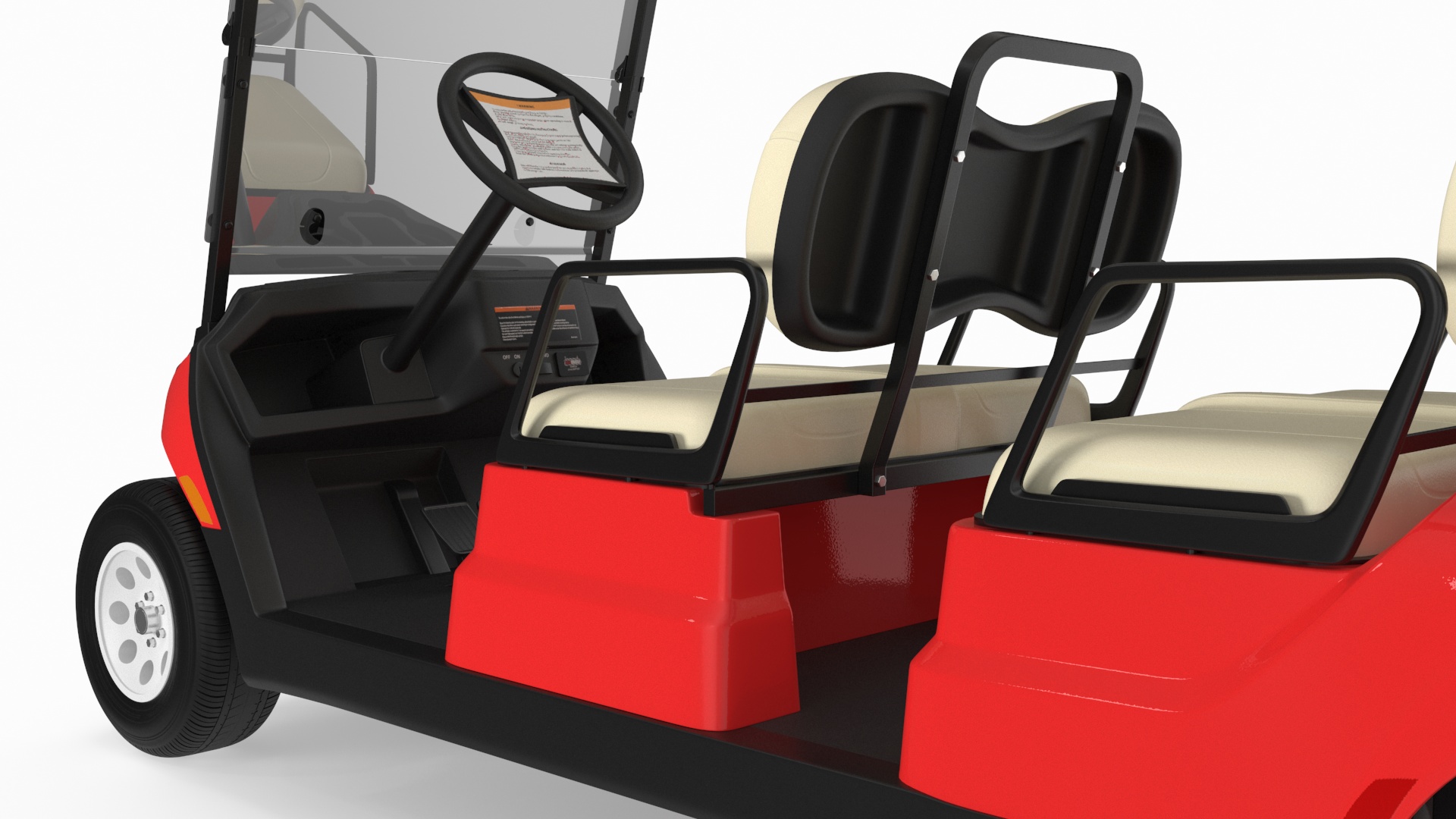 3D Four Seat Electric Car Yamaha Red model