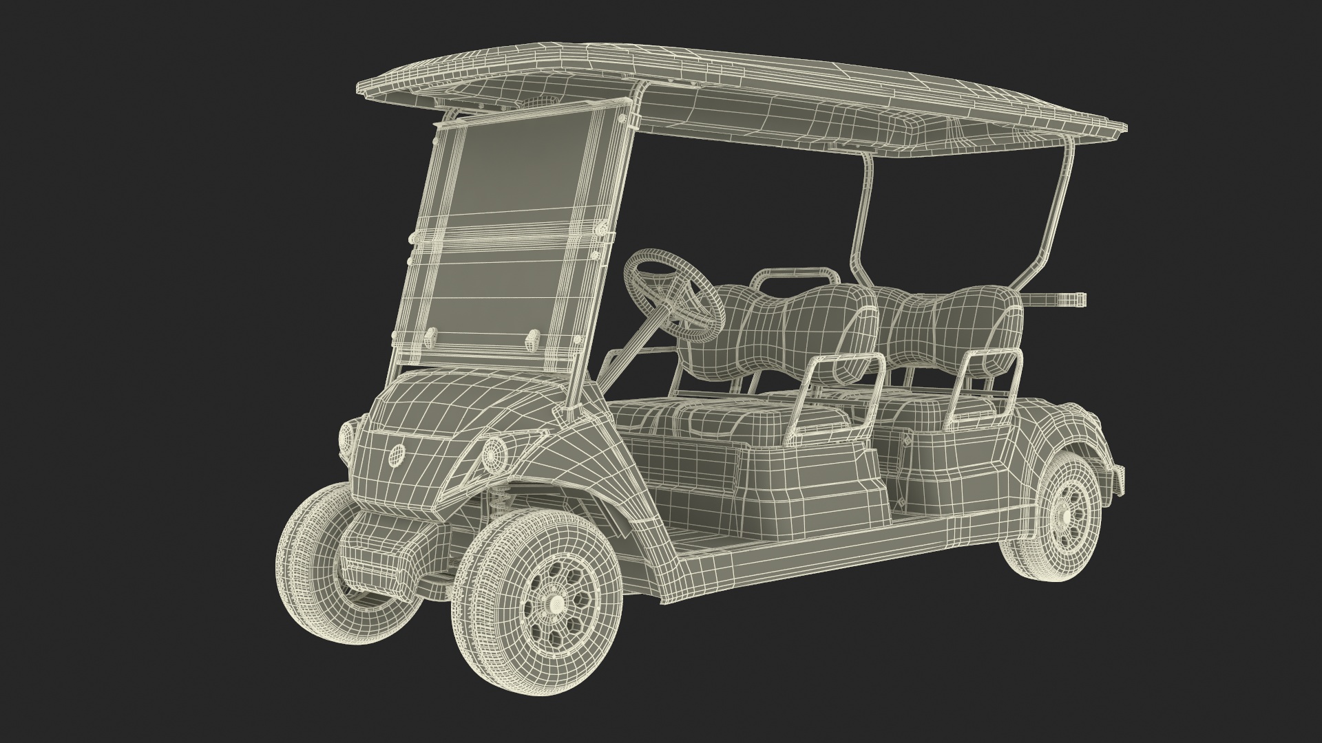 3D Four Seat Electric Car Yamaha Red model