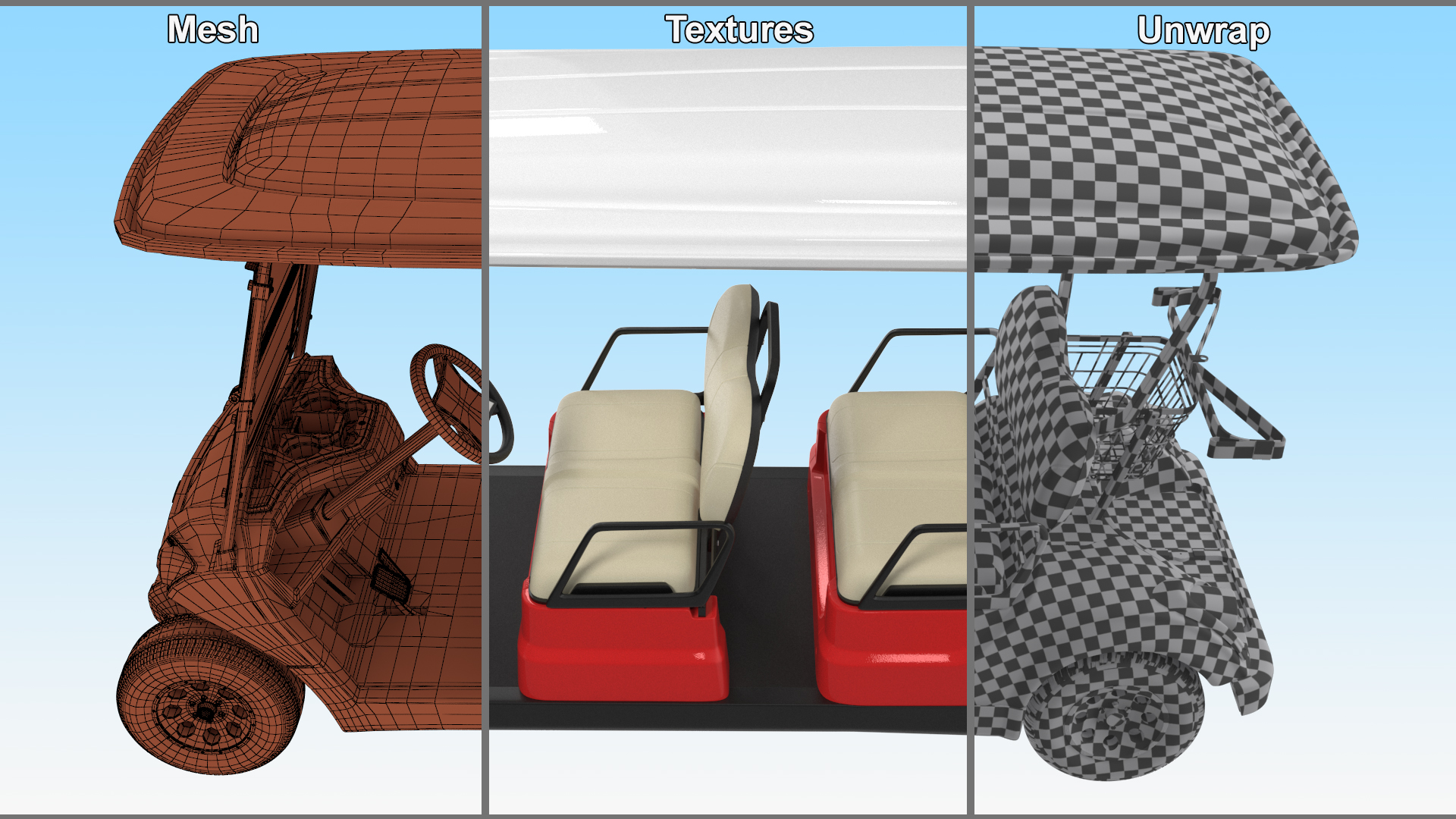 3D Four Seat Electric Car Yamaha Red model