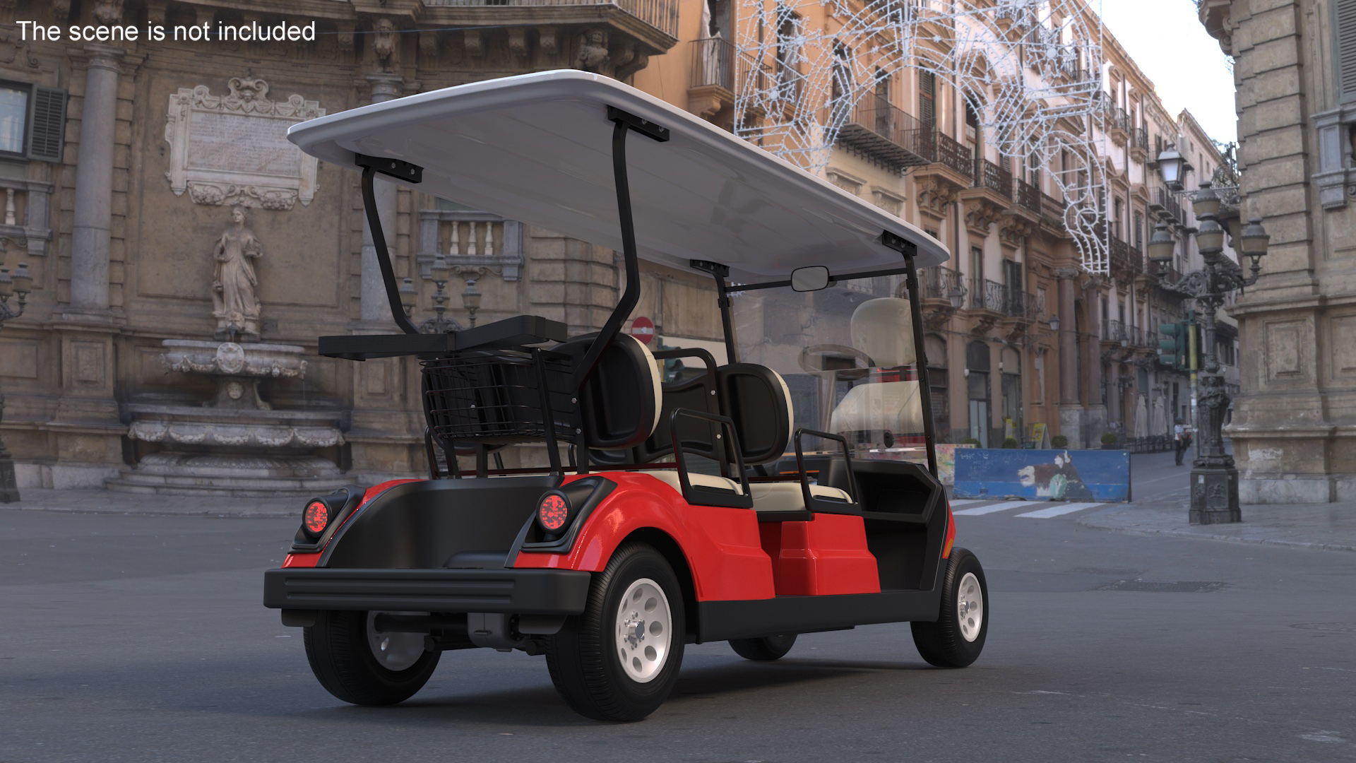 3D Four Seat Electric Car Yamaha Red model