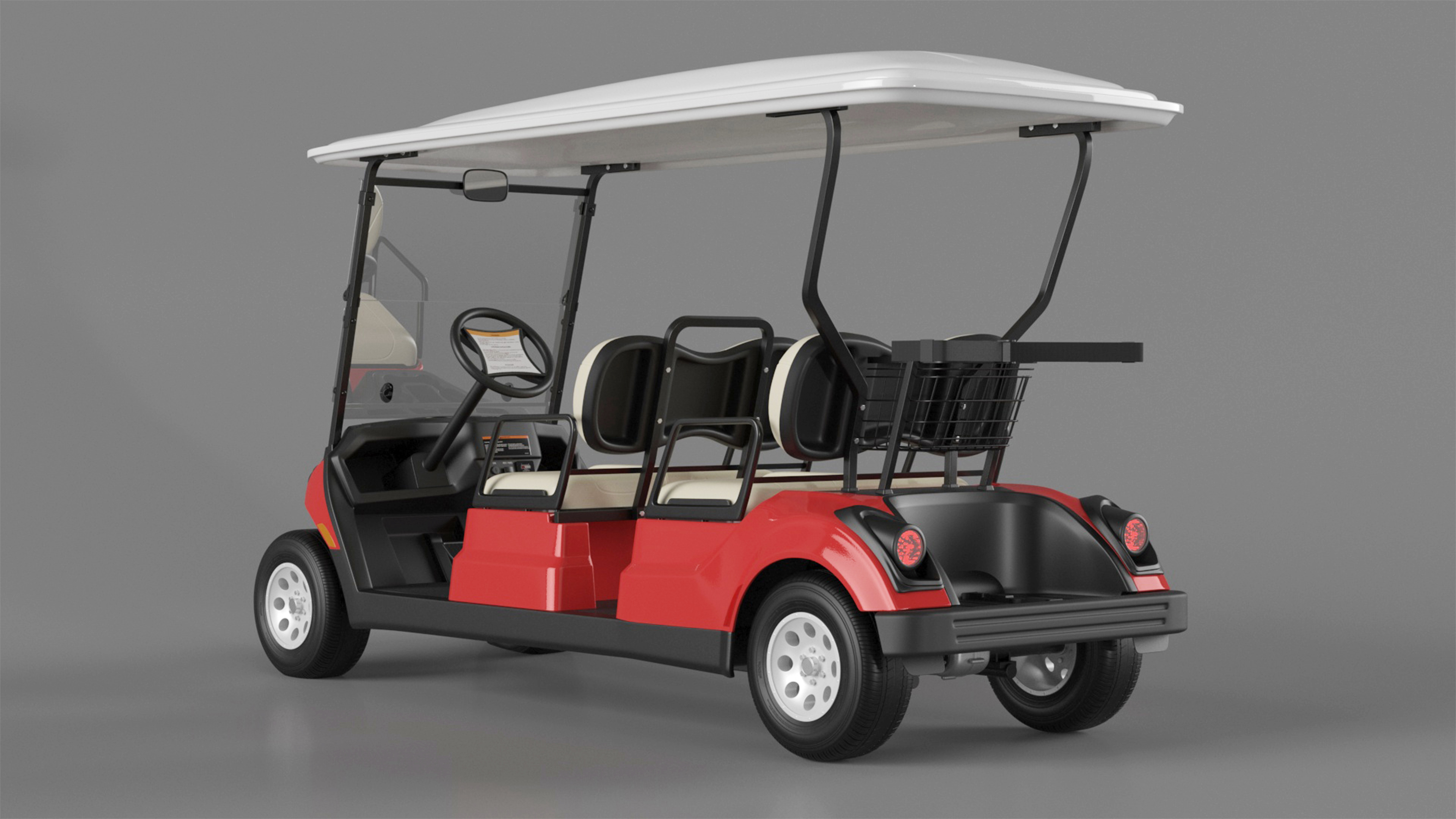 3D Four Seat Electric Car Yamaha Red model
