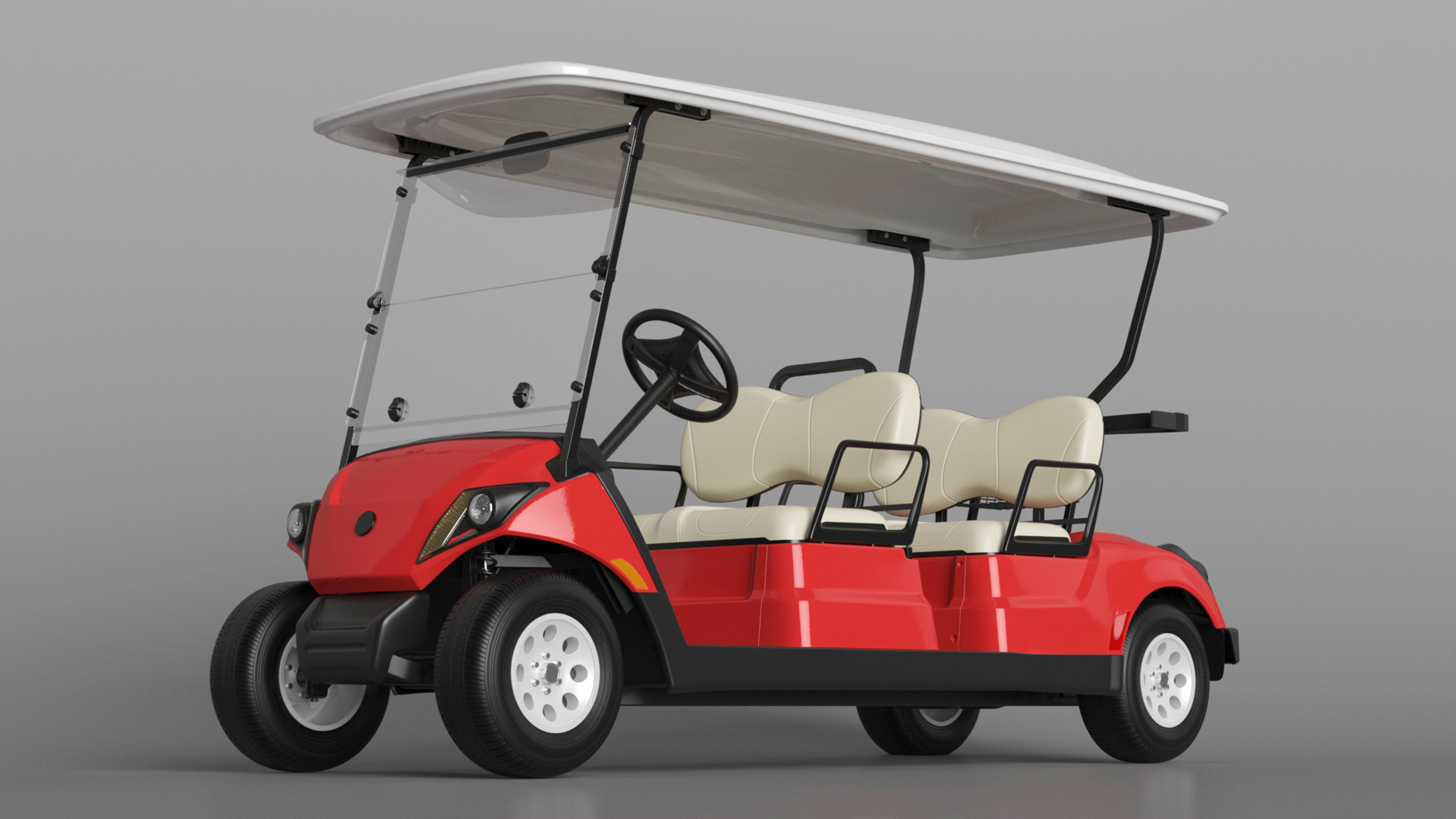 3D Four Seat Electric Car Yamaha Red model