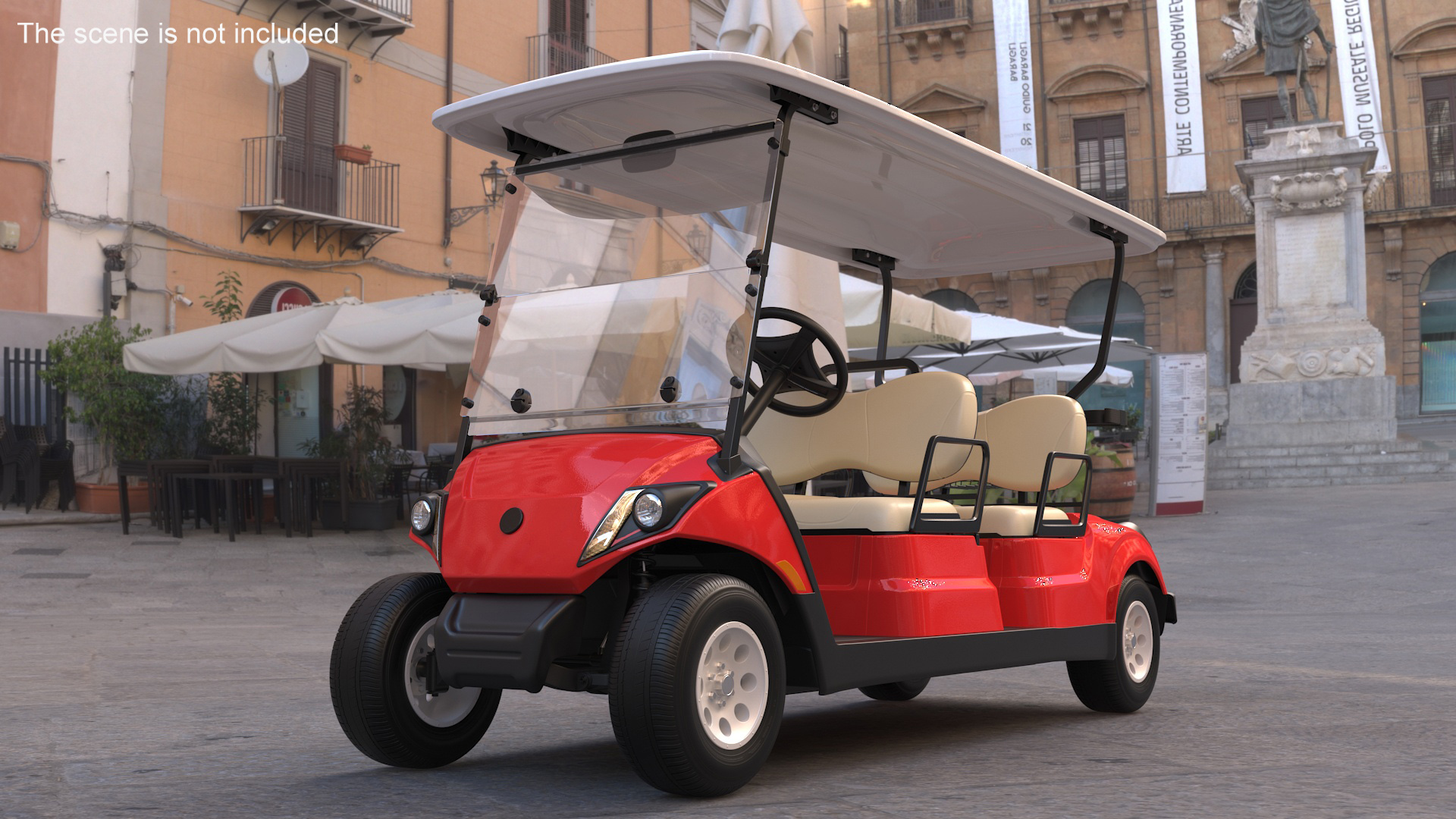 3D Four Seat Electric Car Yamaha Red model
