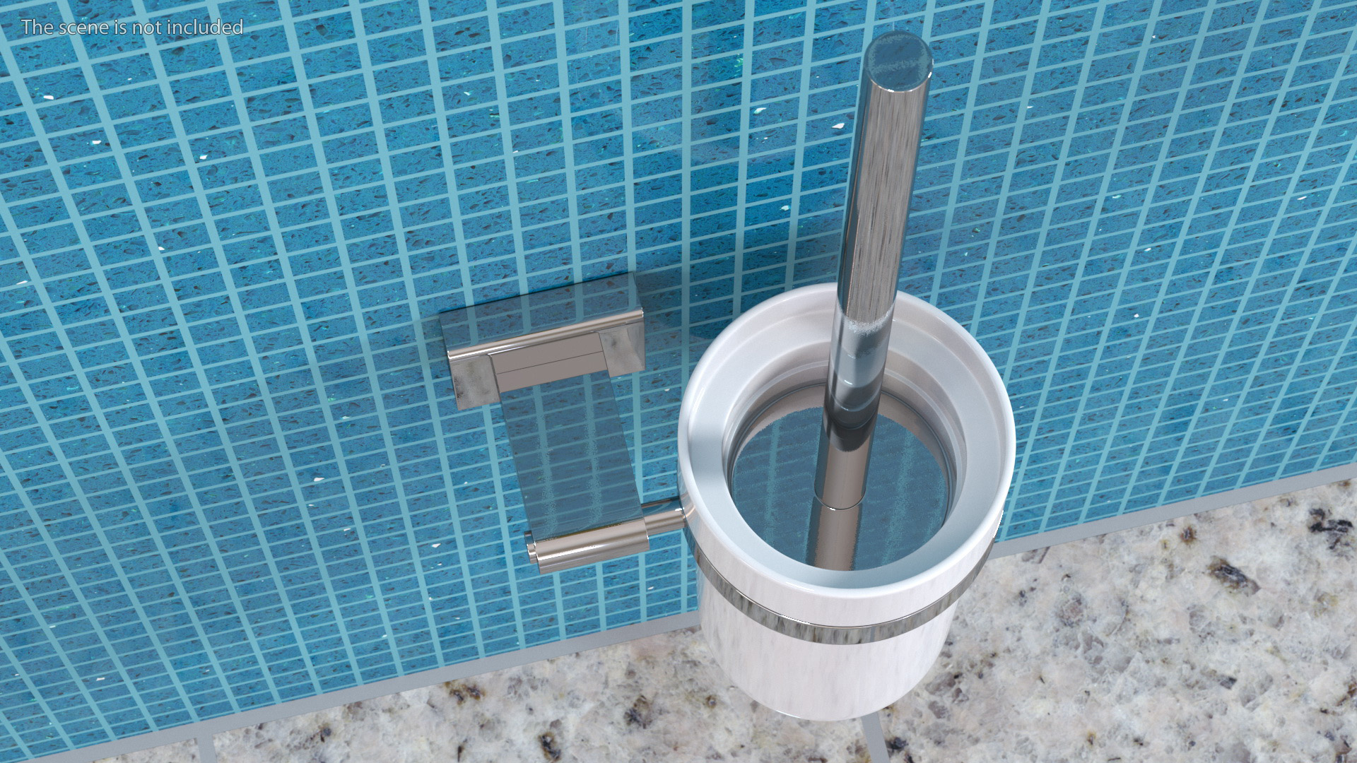 3D model Wall Accessories Set for Bathroom Chrome