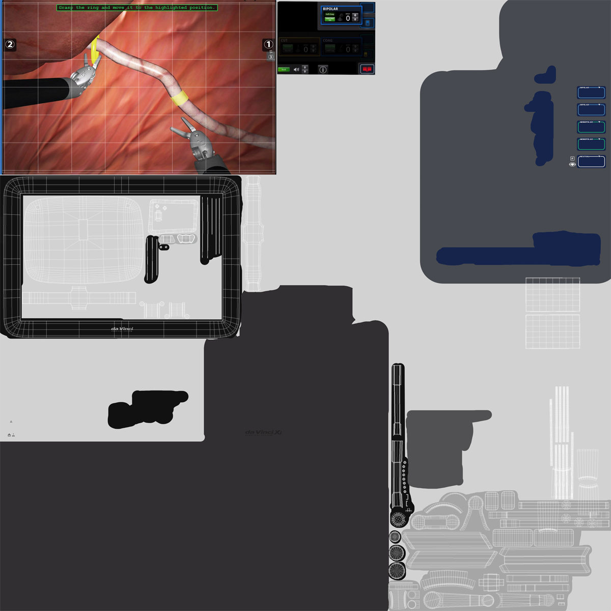 3D Hospital Monitor Wall Mount Arm