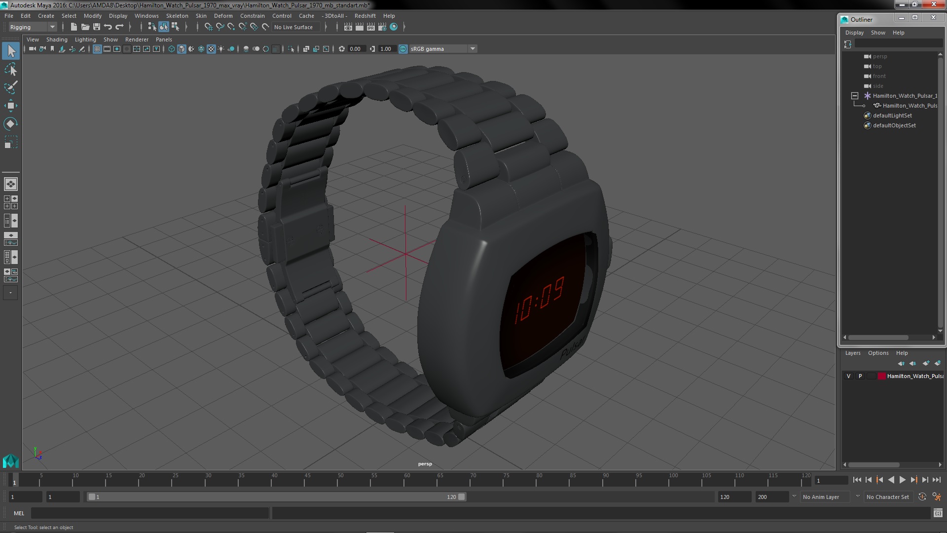 3D Hamilton Watch Pulsar 1970