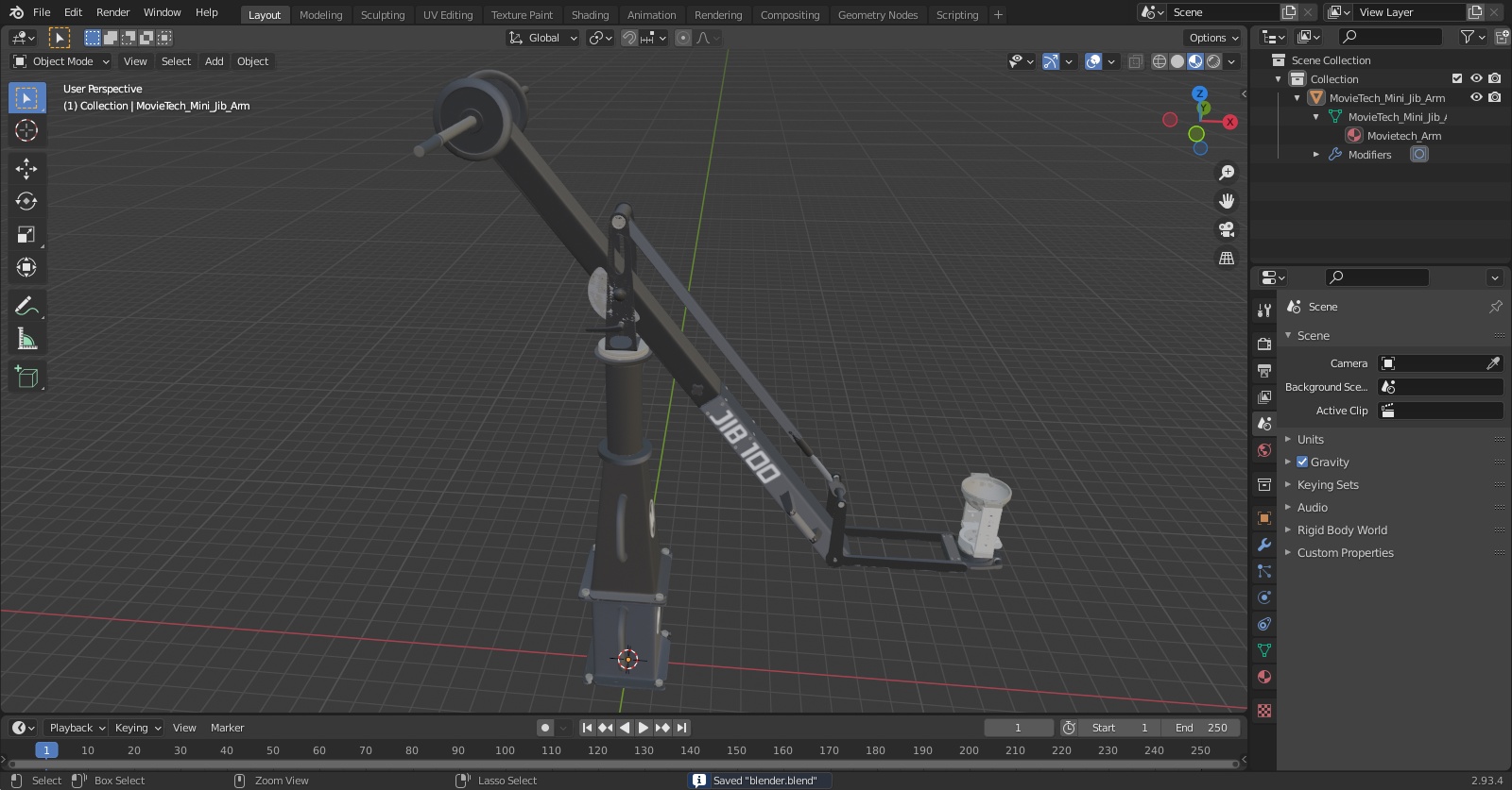 MovieTech Mini Jib Arm 3D