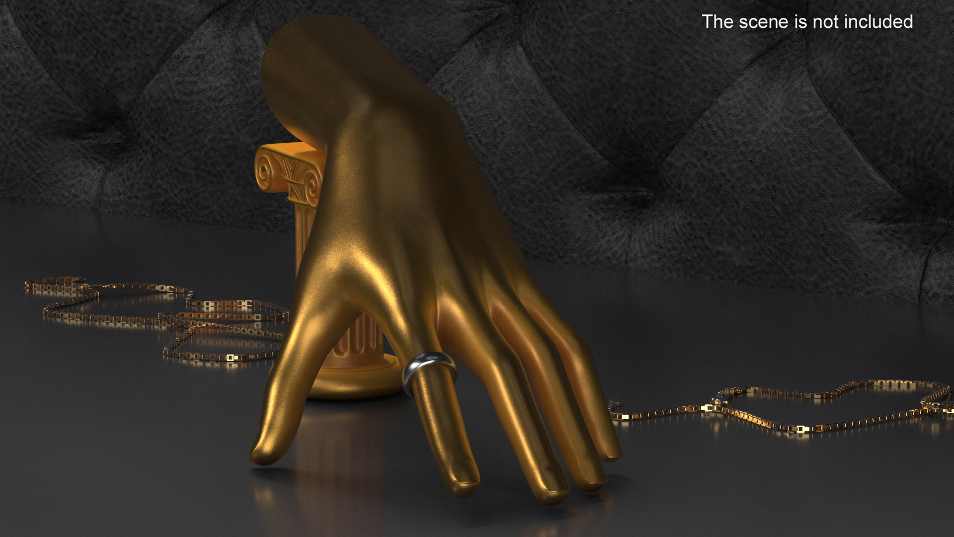 3D Ring Display Hand Shaped Golden