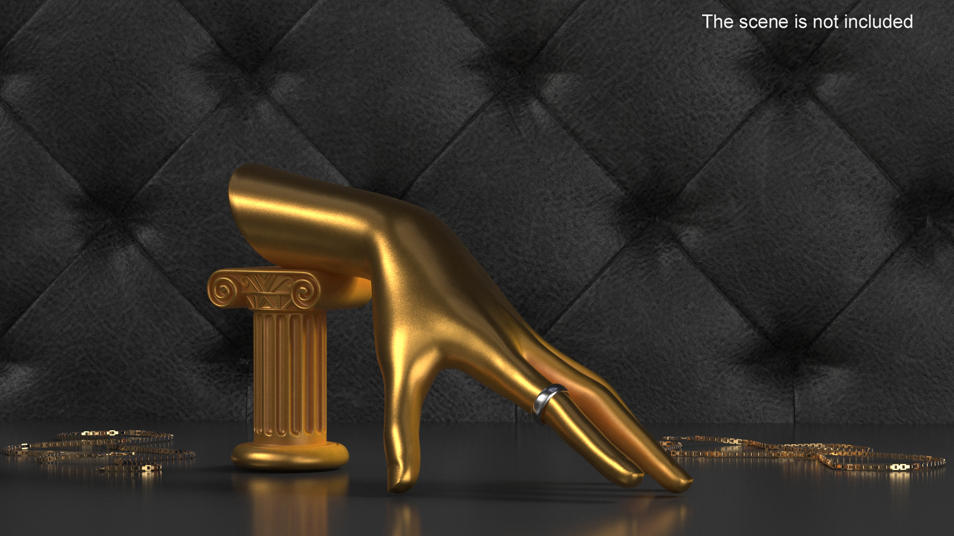 3D Ring Display Hand Shaped Golden
