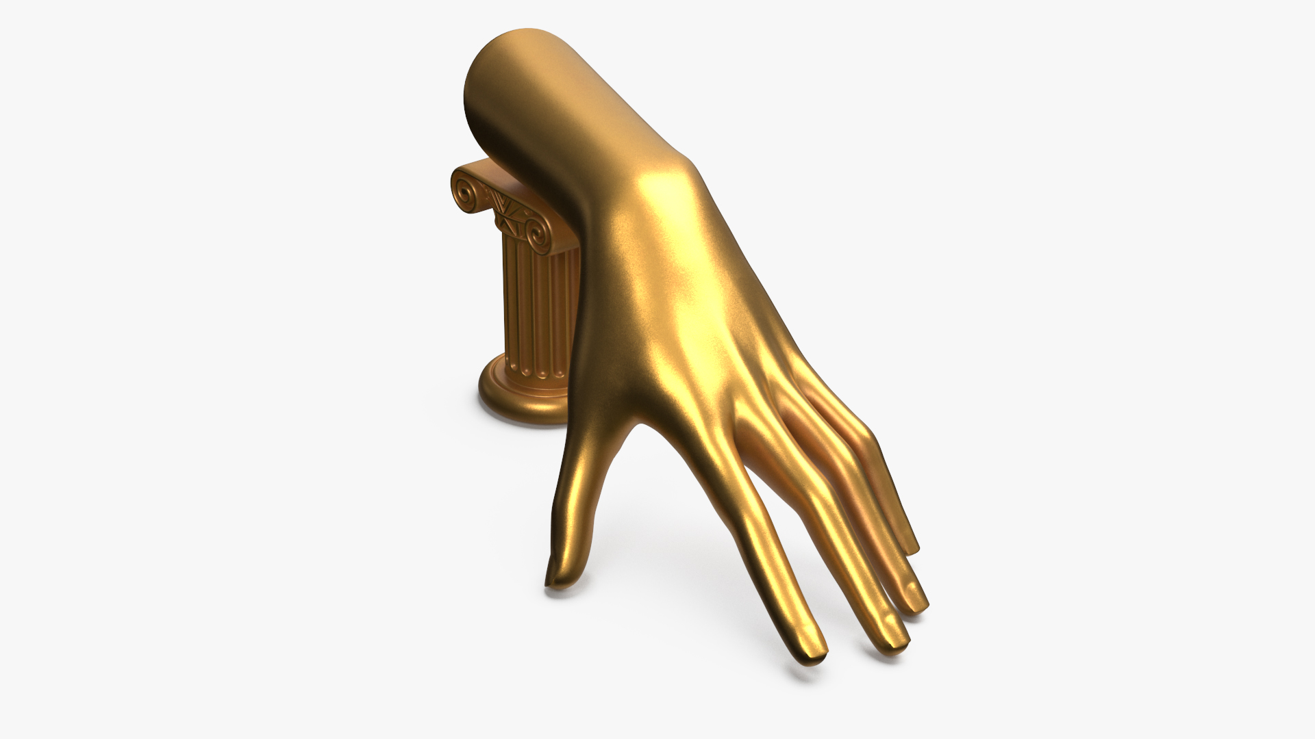 3D Ring Display Hand Shaped Golden