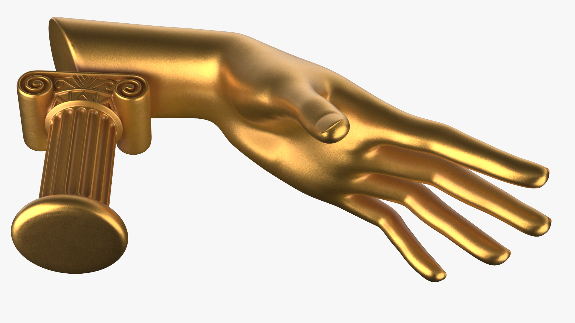 3D Ring Display Hand Shaped Golden