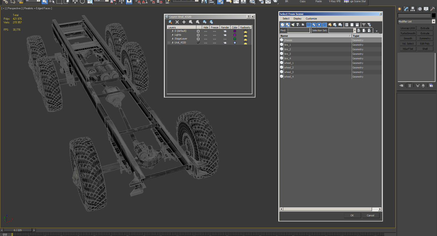 Military Truck Chassis 3D